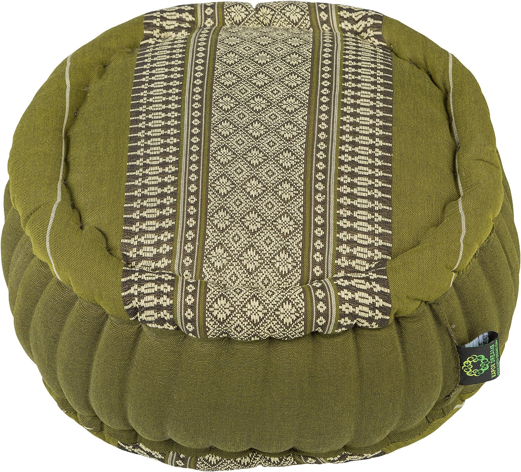 Kapok Dreams Zafu Round Meditation Cushion 100% Kapok, Thai Design Pillow