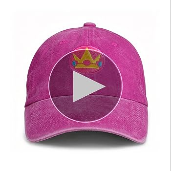 C-ZOFEK Embroidery Peach Hat Washed Denim Magenta Baseball