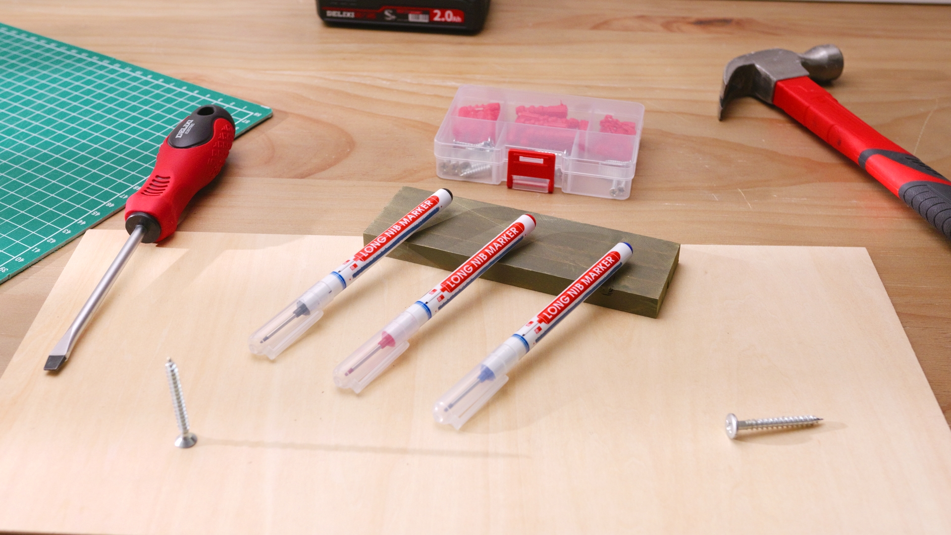 Deep Hole Marker Pens - 20mm Long Nib, Waterproof Ink, 5 Colors For Woodworking, Welding, Construction