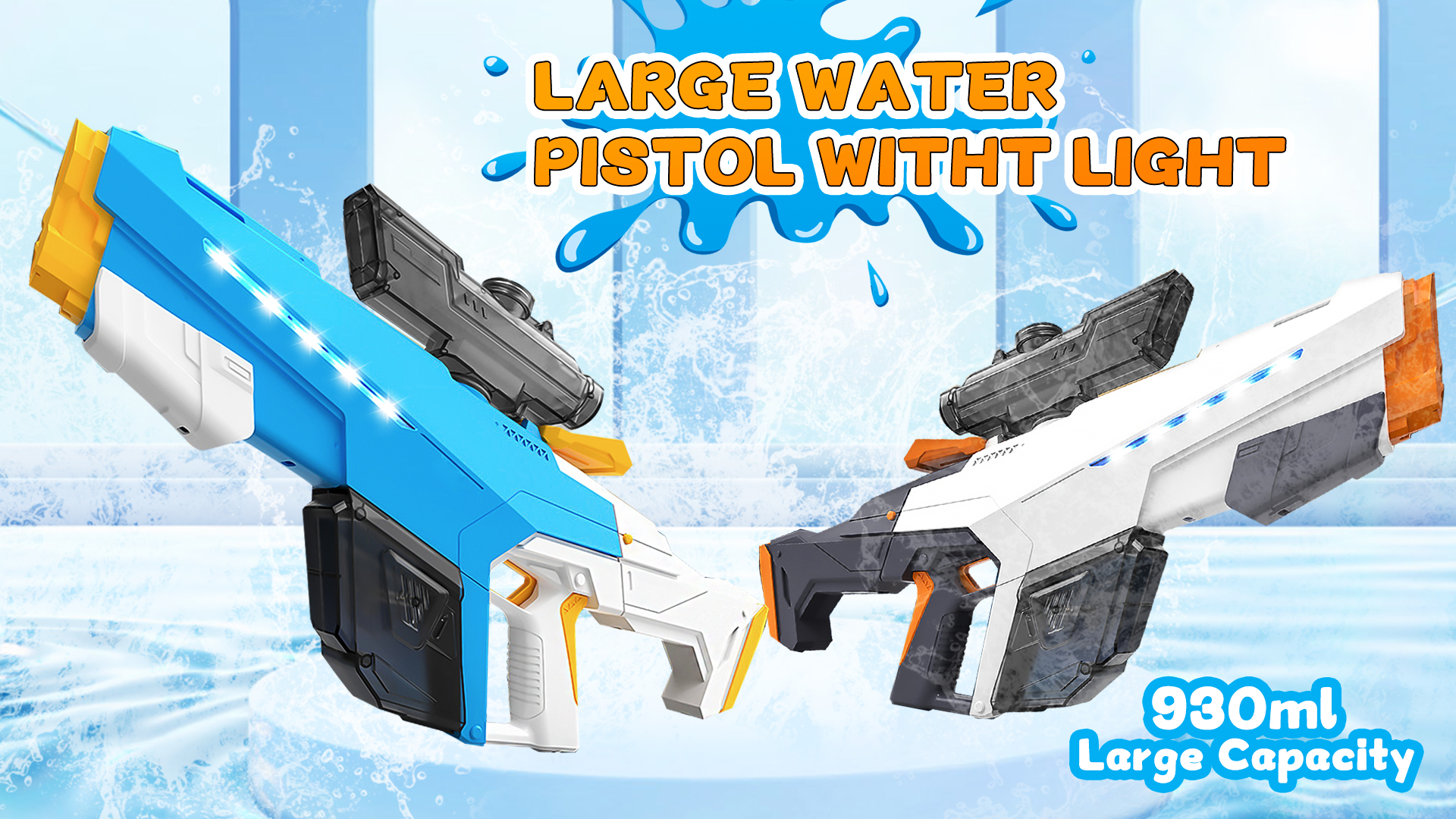 Set rose-2 - Pistolet à eau électrique automatique pour enfants et