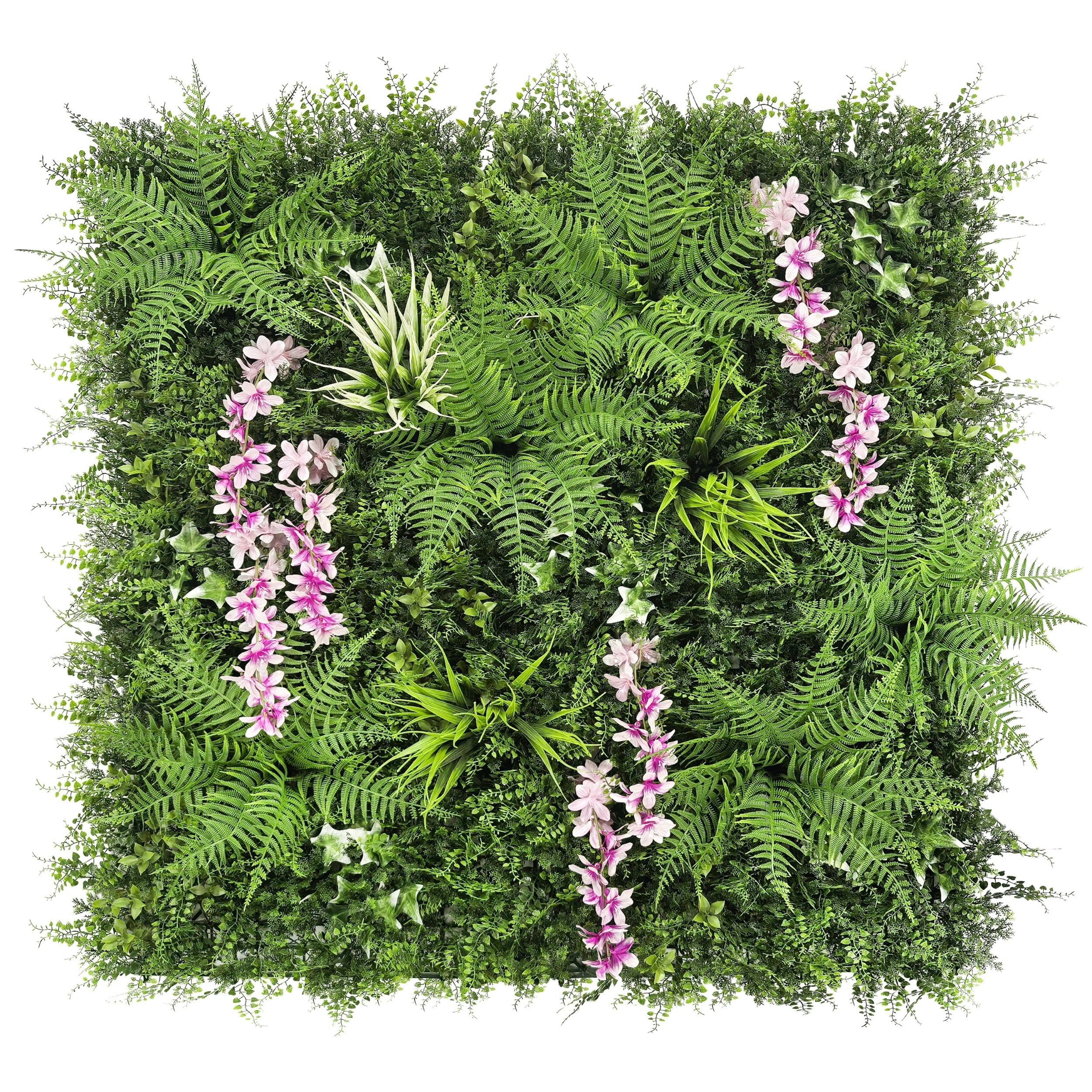 Ark Mat Artificial Plant Flower Living Wall Panels Realistic Indoor/Outdoor Garden 100cm x 100cm Home, Office, Cafe, Shop, Salon, Wedding (Glade Bloom) โ image 1