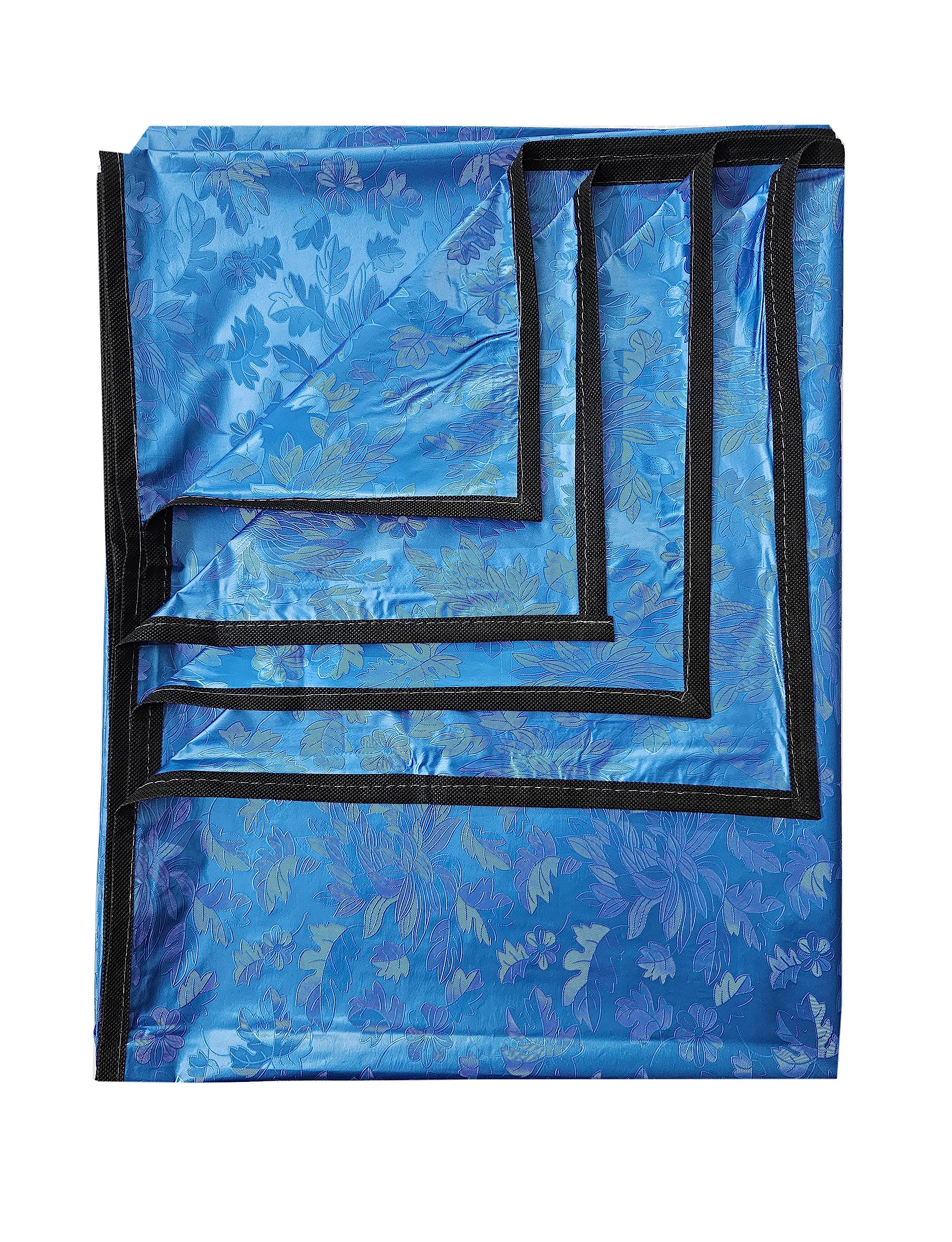 Baby Plastic Sheet/PVC Sheet for Kids/Rubber Sheet for Babies/Bed Wetting Protector (135 CM x 185 CM) (Blue Leaf)