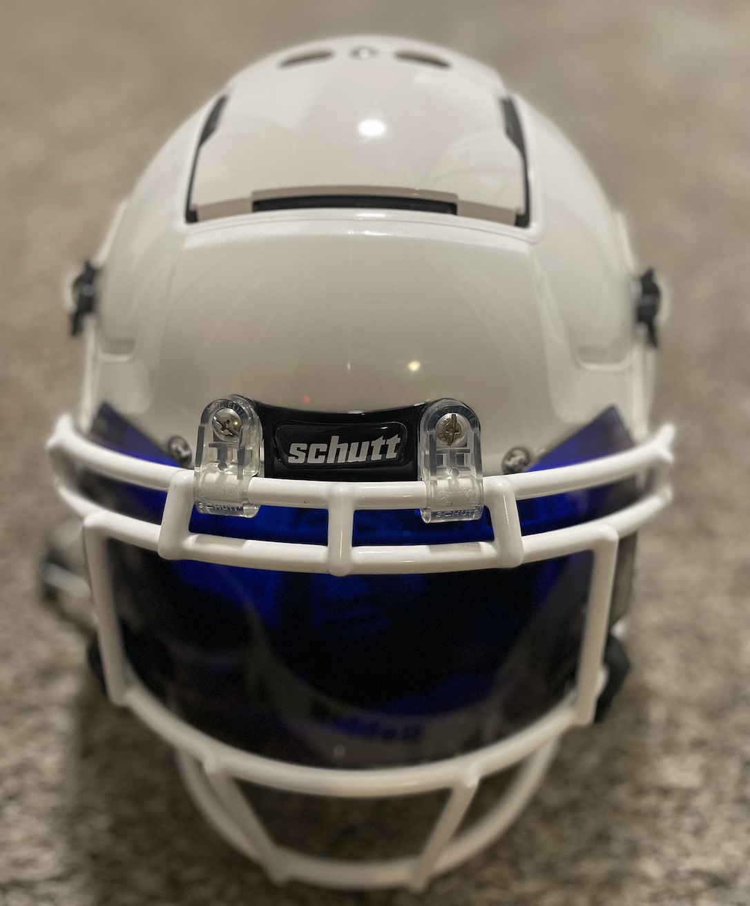 alert football helmet button youth Schutt F7 Air Football Helmet Molded Gloss White / Medium / F7X EGOP III