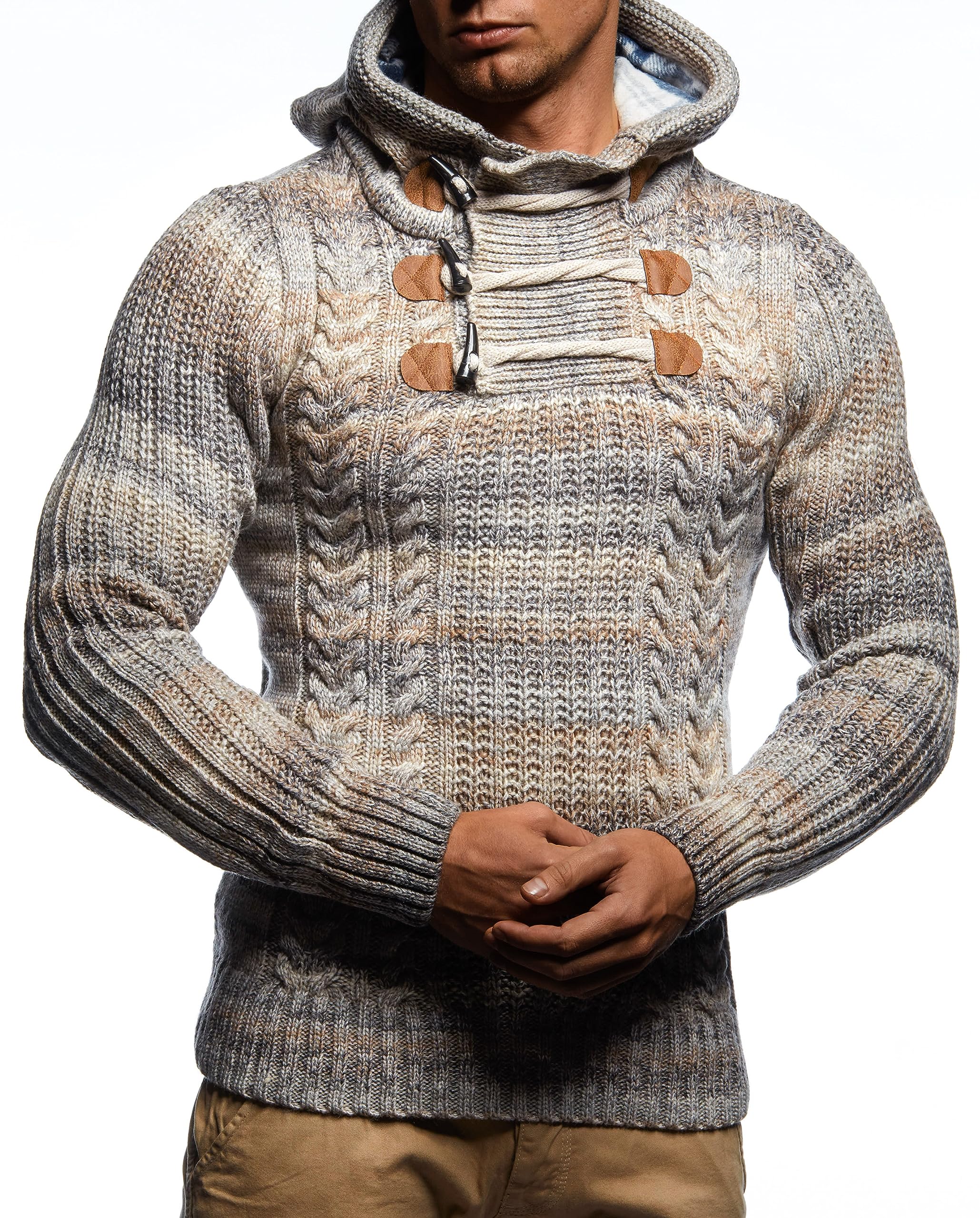 Leif Nelson LN6004 Pull-Over tricoté à Grosses Mailles pour Homme