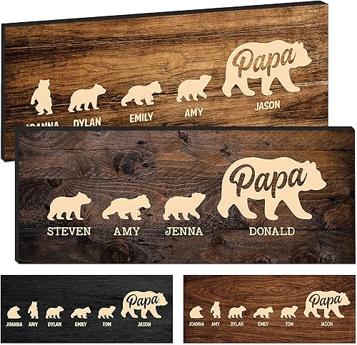 Regalos para el día del padre, letrero personalizado con nombres hasta 5 cachorros 10 colores y 5 opciones de fuente, letrero personalizado de