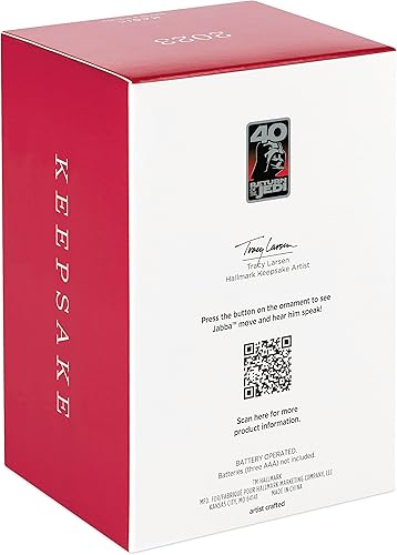 Miniatura 4 de Hallmark Keepsake Adorno de Navidad 2023, Star Wars Return of The Jedi Jabba The Hutt Adorno con sonido y movimiento, regalos para fanáticos de Star