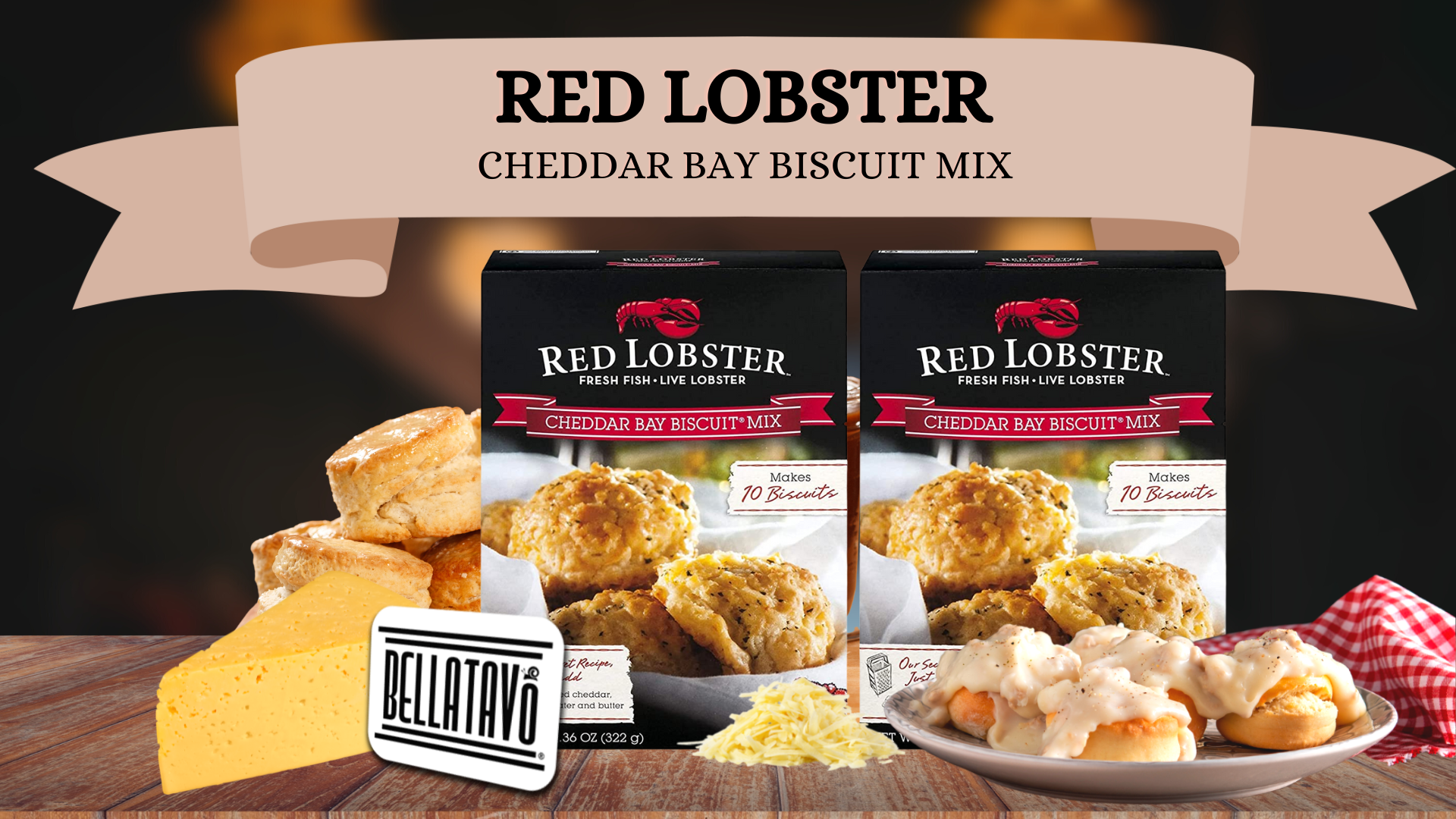 Red Lobster Rosemary Garlic Parmesan Biscuit Mix - Pack Of 12 Boxes With Herb Seasoning
