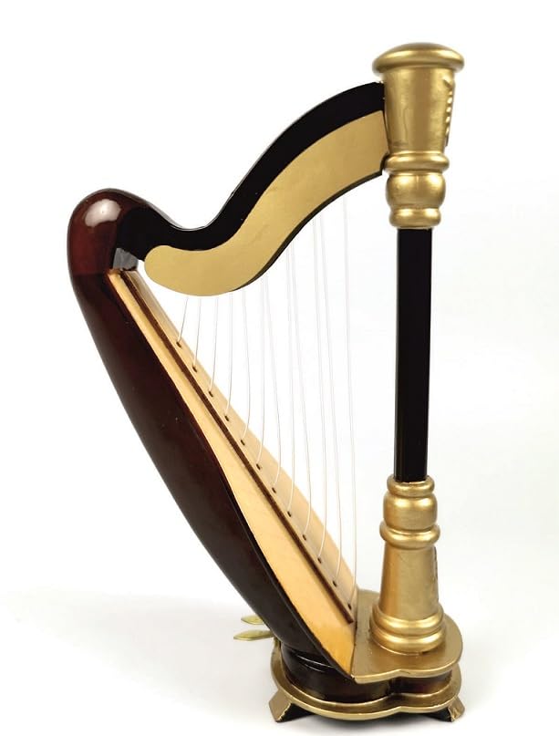 Amazon.co.jp: ALANO ミニチュア 25cm ハープ 木製 ミニハープ モデル