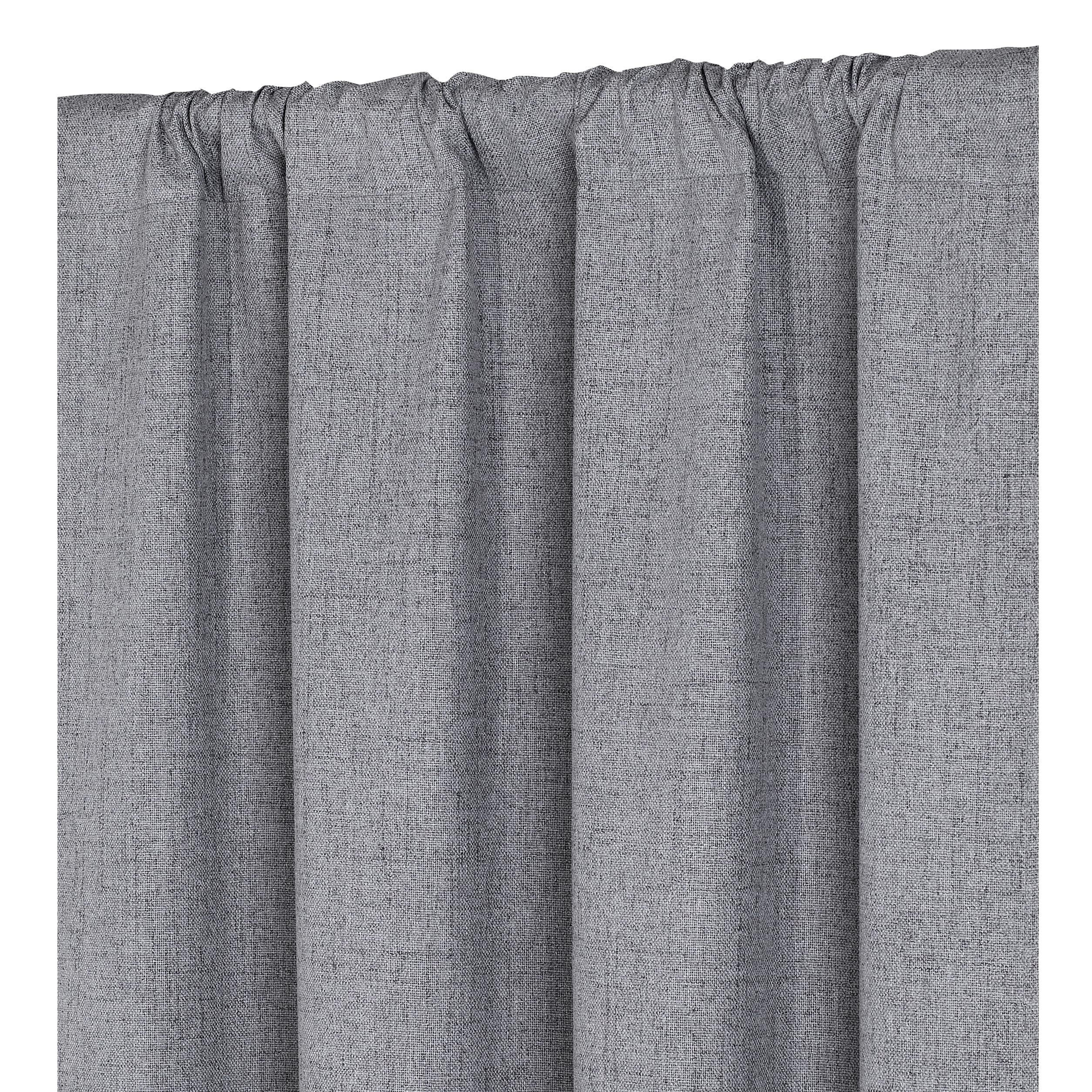 Home Beyond & HB design - Linen Look 100% Blackout Curtain Set 2 Panels - Thermal Insulated Room Window Curtains for Living Room Bedroom - (37 by 63 Inches, Grey) - 4