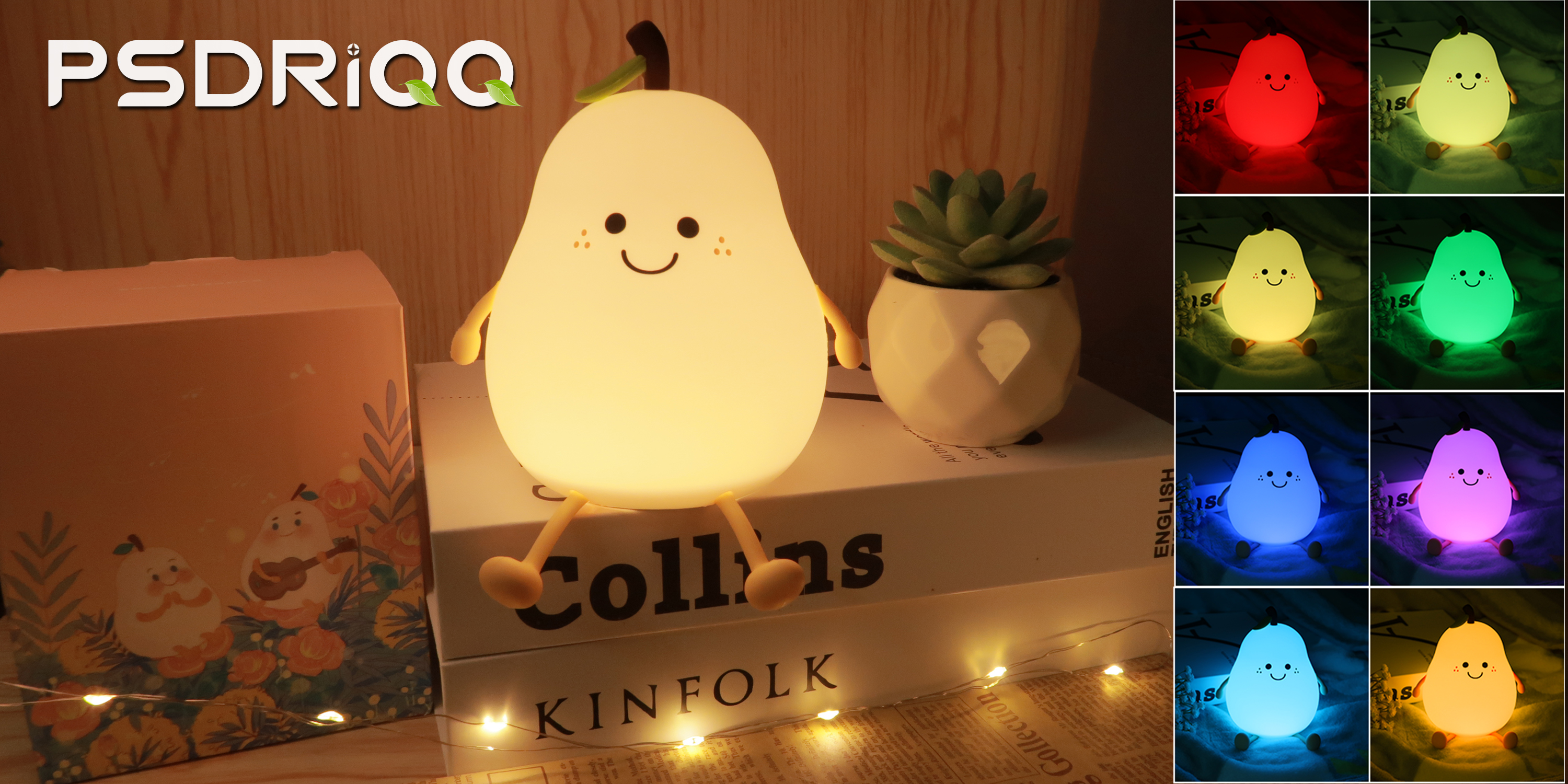 Amazon.com: PSDRIQQ Night Light Pear Cute LED Nursery Nightlight