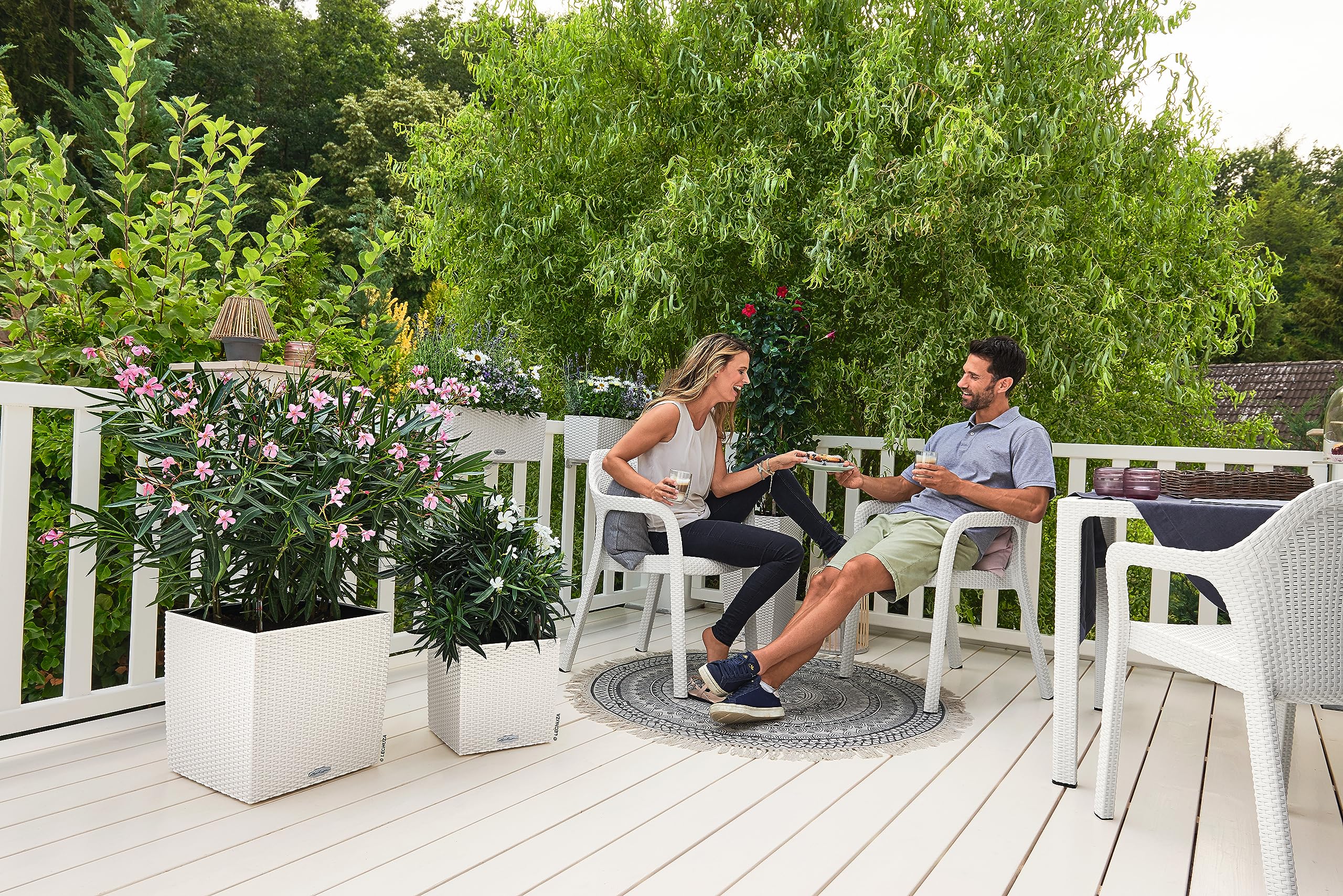 LECHUZA CUBE Cottage 30 bianco 15376