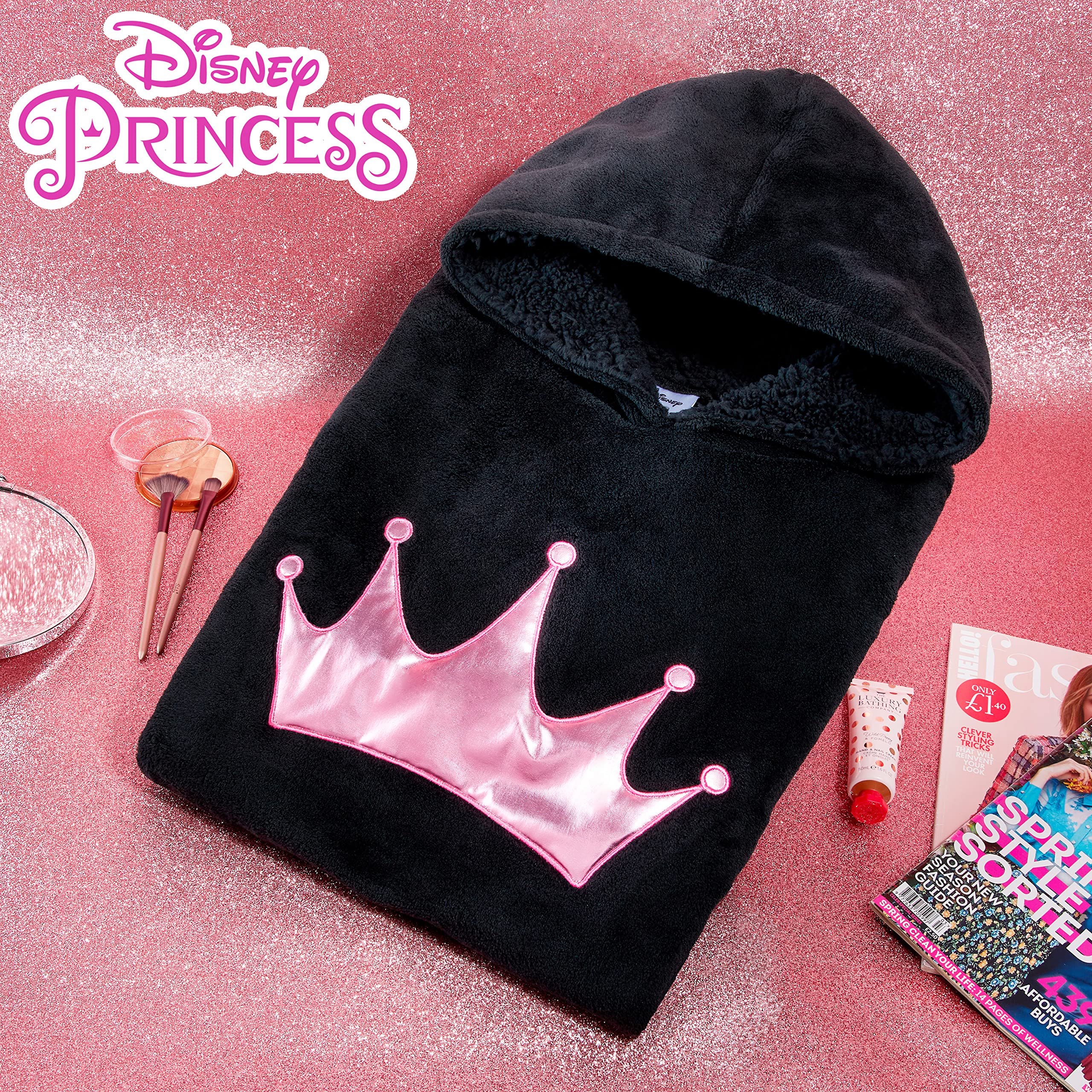 Disney Felpa Donna con Cappuccio, Oversize Blanket Hoodie Calda di Pile Minnie e Mickey