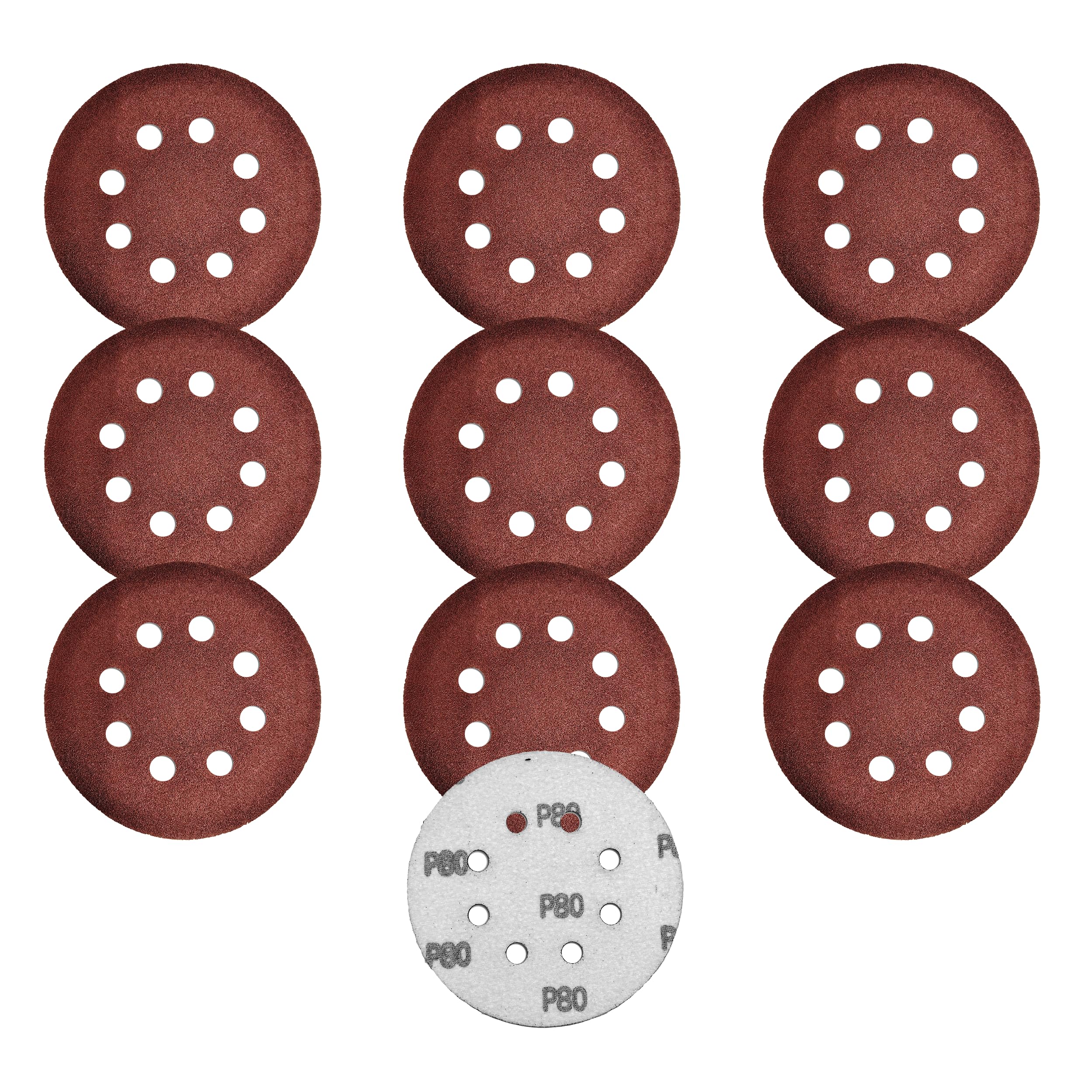 Harden 10 Sheets 5"/125mm 80# Grit Sanding Disc with Velcro Aluminium Oxide Abrasive Sand Paper Wet/Dry Waterproof | for Orbit Sander, Automotive, Sanding Metal, Polishing Wood - 611765-image-48