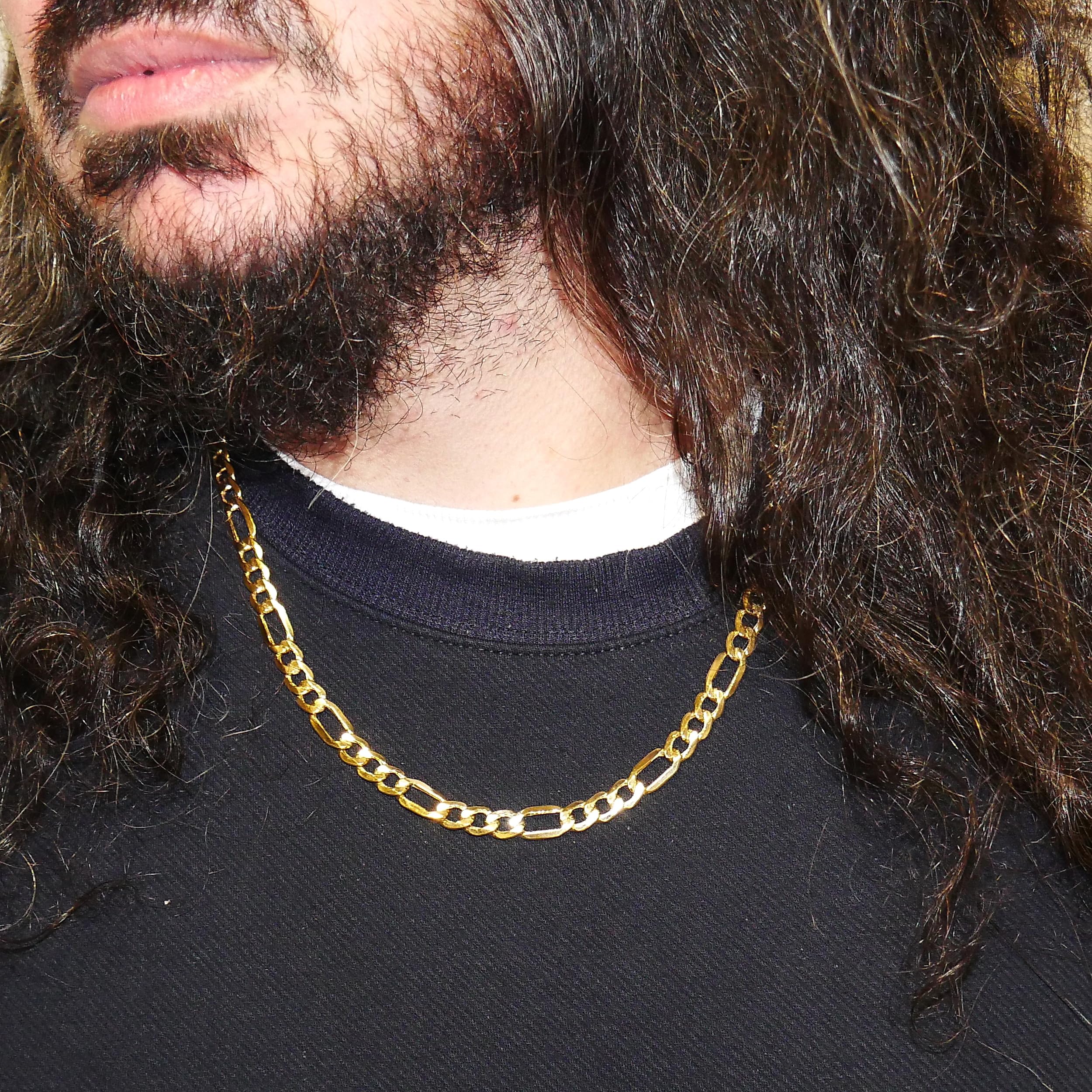 Never Say Never Fuerte cadena de oro amarillo de 18k para hombre de 8mm de ancha y 60cm de larga con cierre mosquetón para máxima seguridad Peso; 25.10gr de oro de 18k