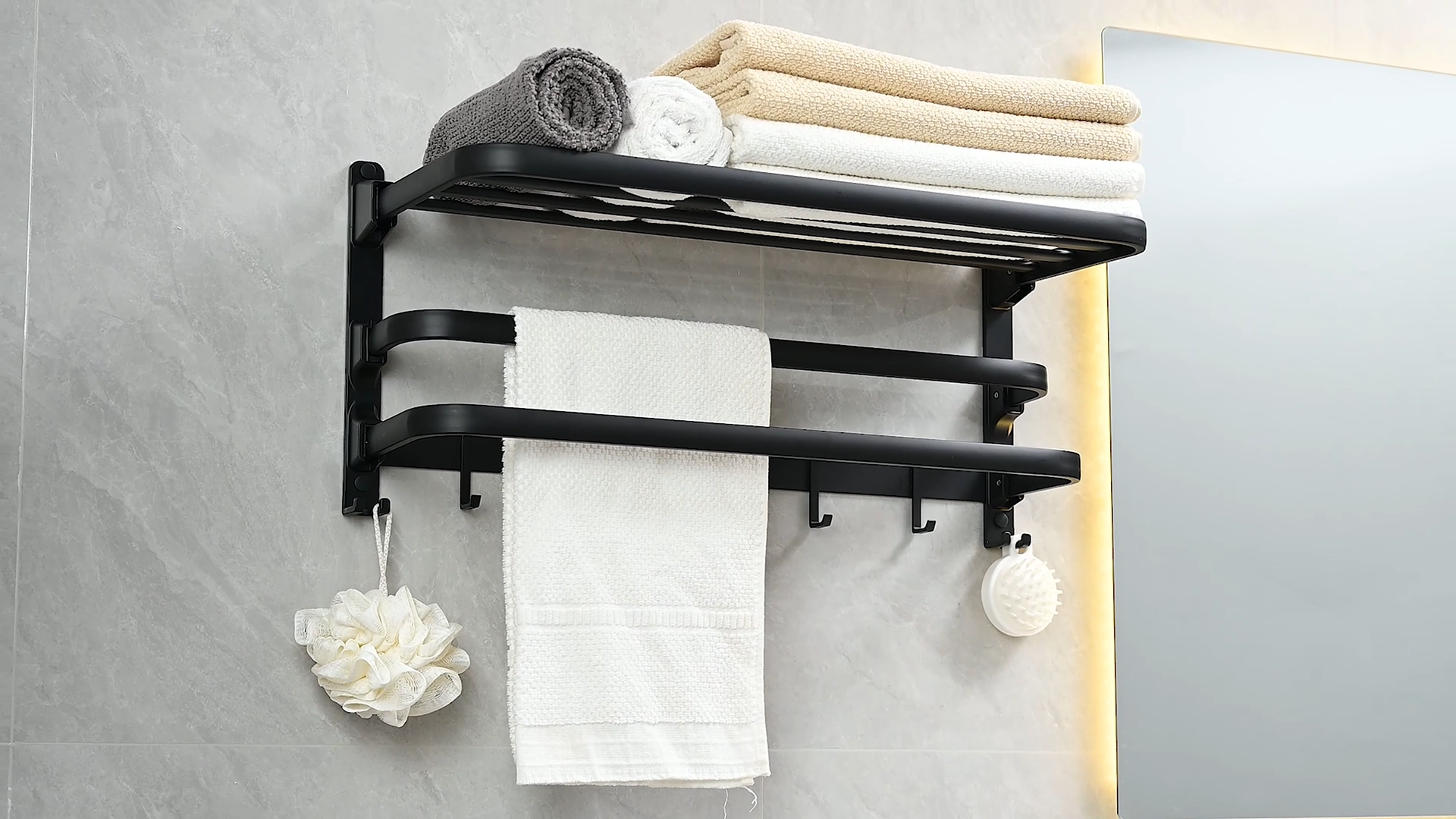 Watch VOLDRA towel racks for bathroom wall mounted on Amazon Live