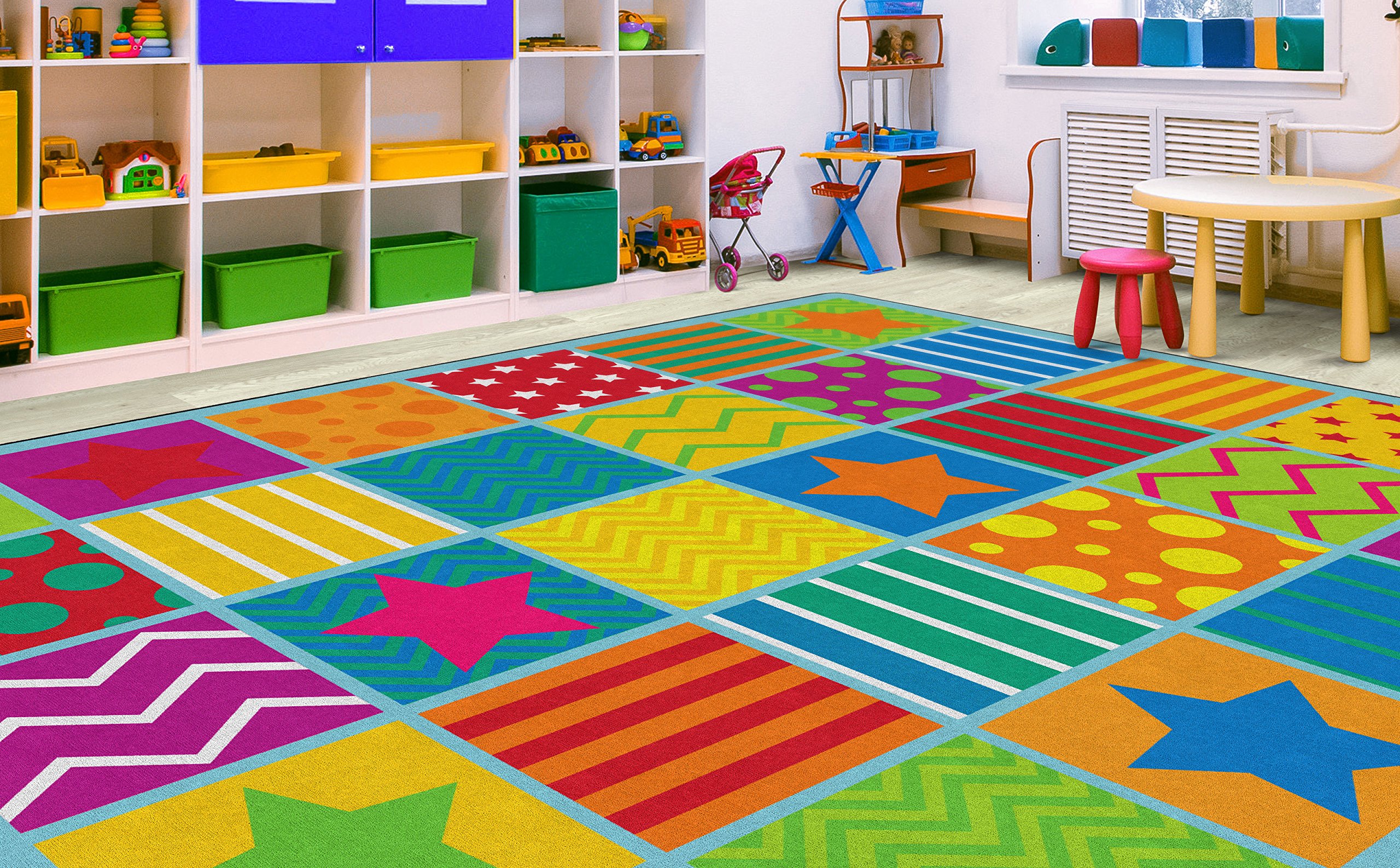 Flagship Carpets Silly Seating Kids Activity Multicolor Area Rug for Home Learning Area or Children Classroom Carpet, Kids Room or Playroom Mat, 10'6