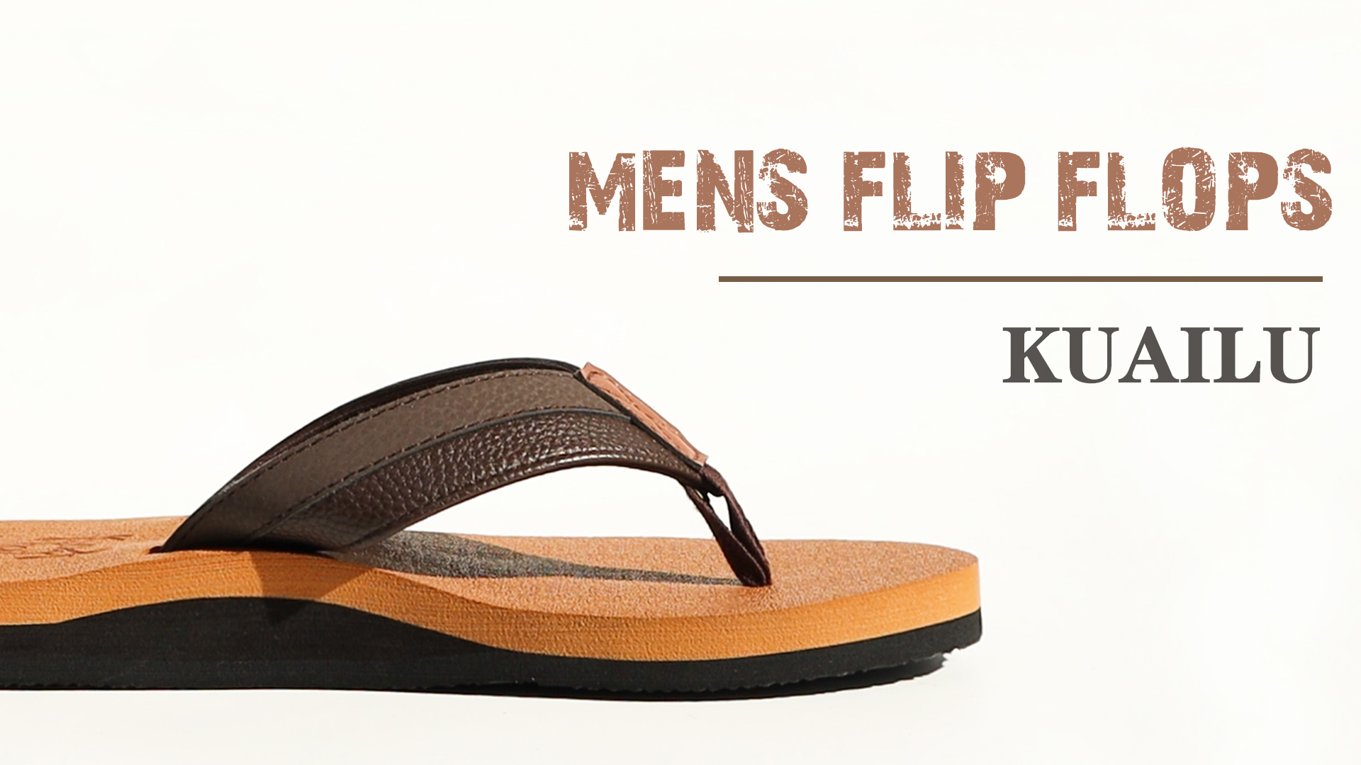 Men\'s Brown Flip Flops With Arch Support Comfortable Yoga Mat Sandals Casual Dakaela Men main image 2