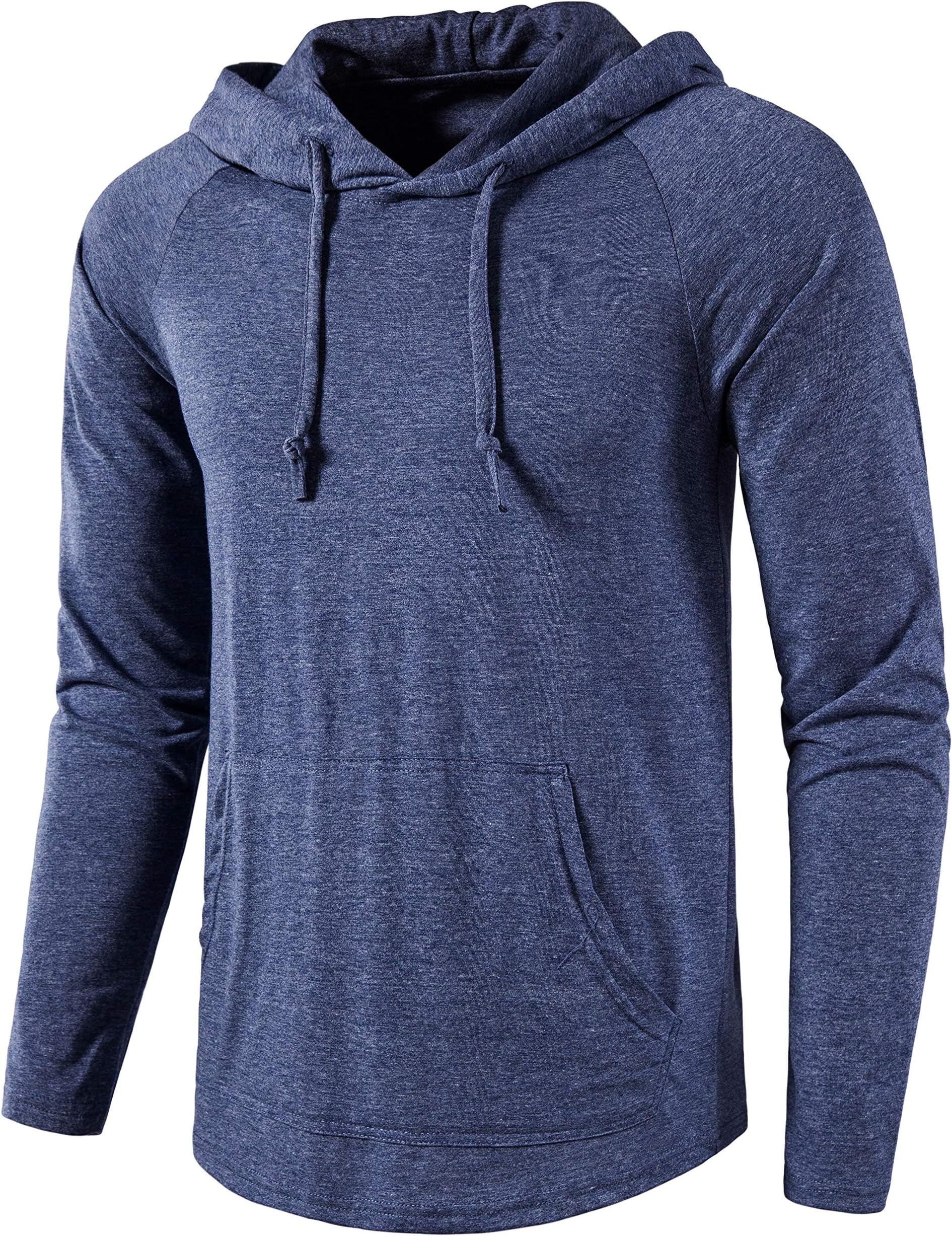 Men's Gym Workout Active Long Sleeve Pullover Lightweight Hoodie Casual Hooded Sweatshirts