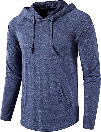 SIR7 Sudadera con capucha para hombre, de manga larga, ligera, casual, para entrenamiento de gimnasio