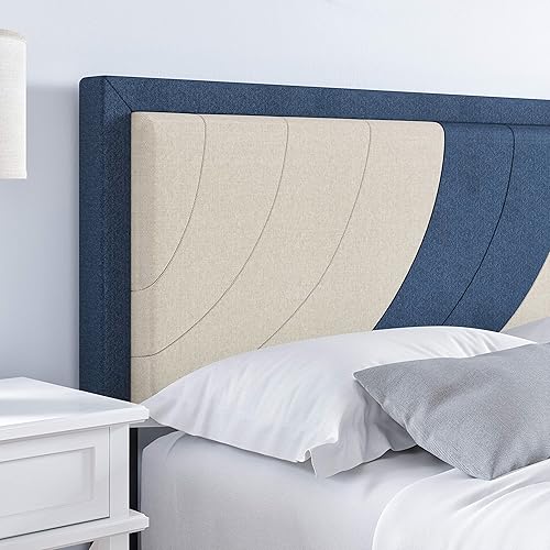 Miniatura 126 de Boyd Sleep Beaumont - Cama de plataforma tapizada con cabecero, base de colchón con 14 soportes de listones de madera, no requiere somier, piel