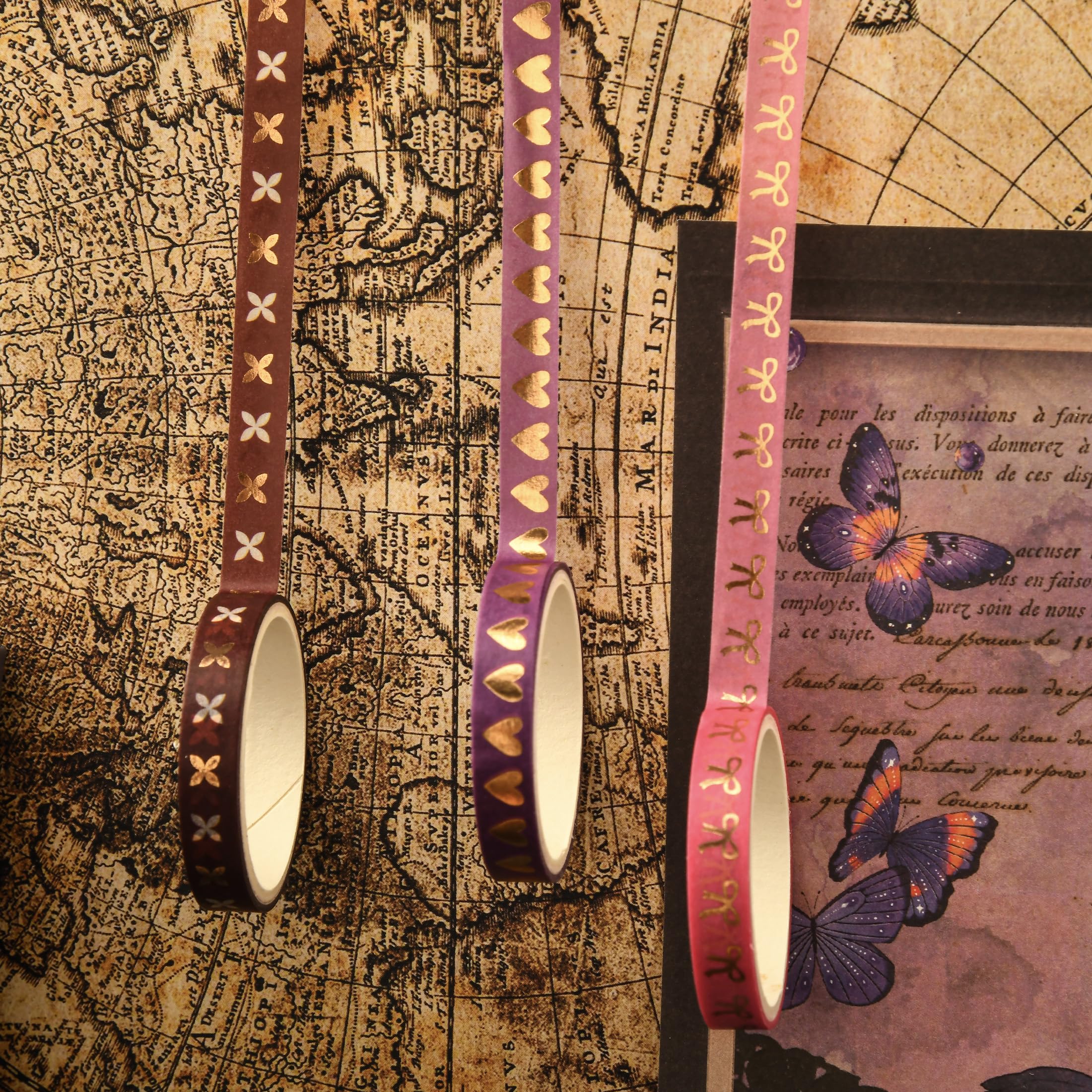 Set di nastro adesivo decorativo in lamina d'oro di carta Washi