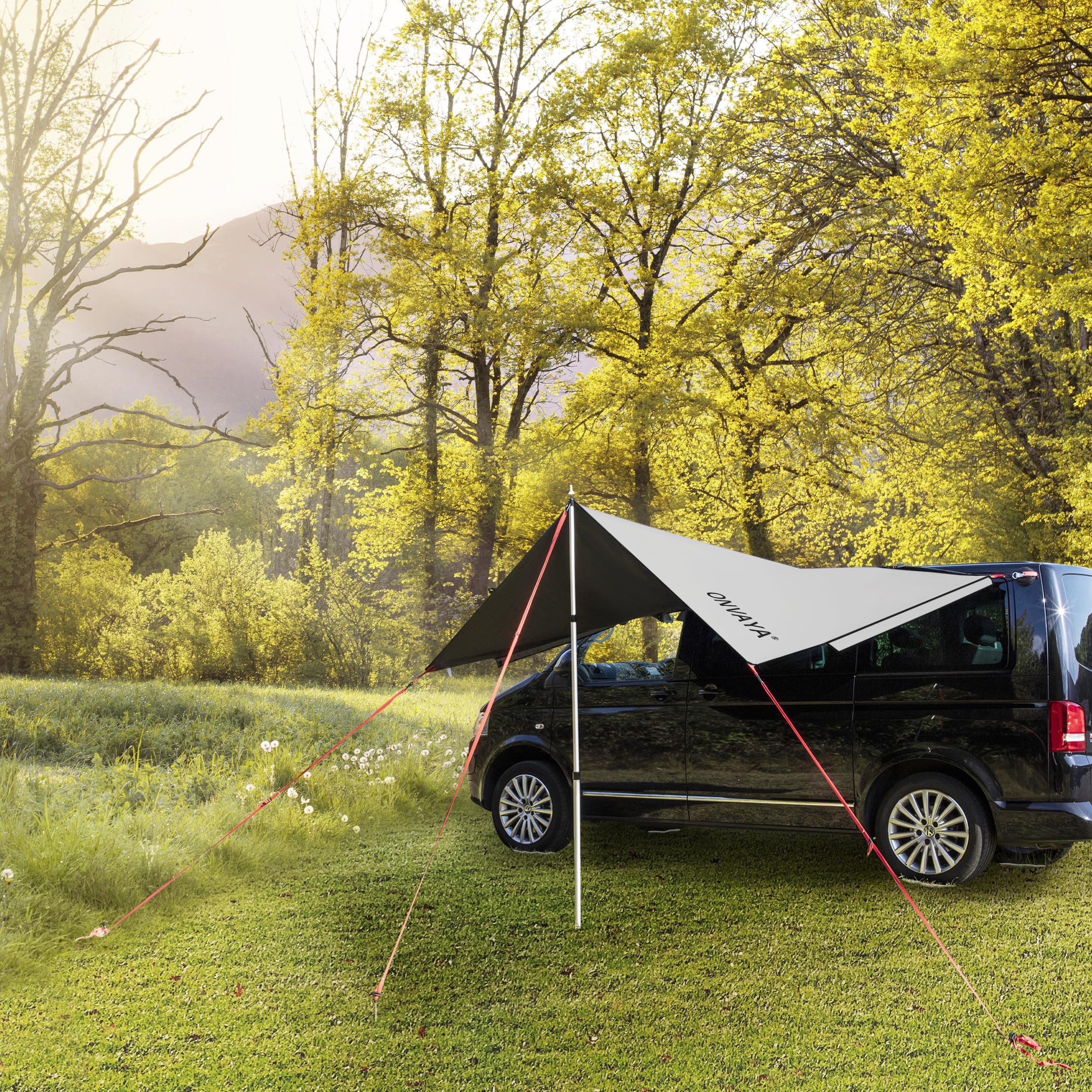 ONVAYA Auto-Sonnensegel UV99 Schutz vor Wind Regen Sonne für PKW Van Wohnmobil Grau