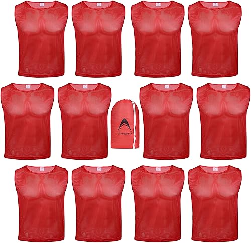 Miniatura 10 de Conjunto de 12 chalecos de escaramuza  playera para prácticas de equipos con bolsa para llevarlas gratuita. tallas para niños, jóvenes, adultos y