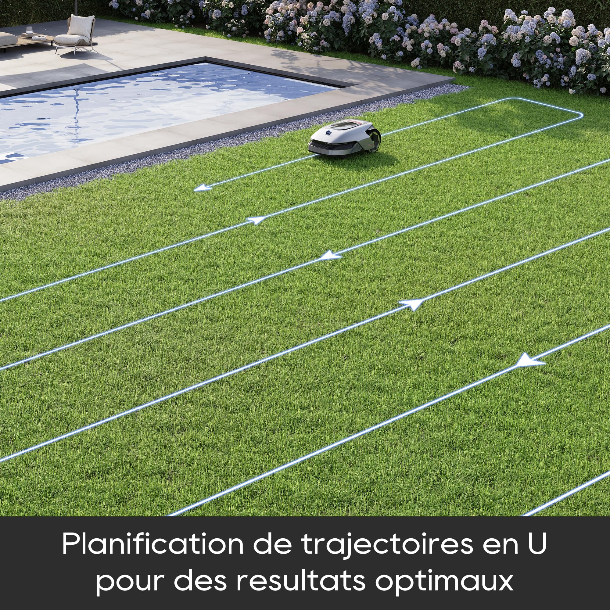 dreame A1 Robot Tondeuse Intelligente, Tondeuse à Gazon robotisée sans Fil périmétrique, Contrôle Aapplication, OmniSense Technologie, Gestion intuitive des Zones, Évitement Intelligent des Obstacles
