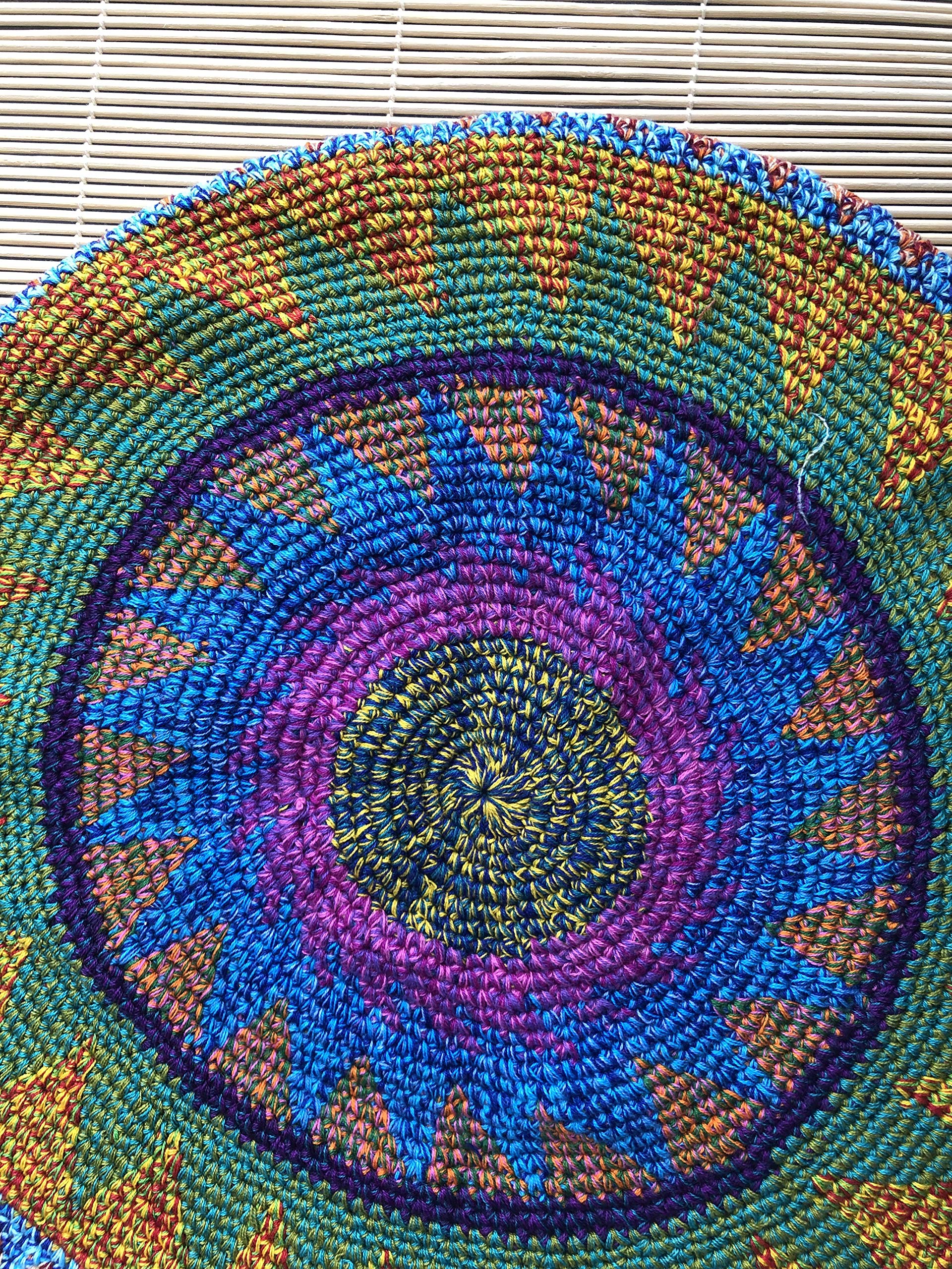 EXTRA Large Tam Beret Slouchy Cap Hat Crochet 100% Natural Cotton Flowertone Star Pattern