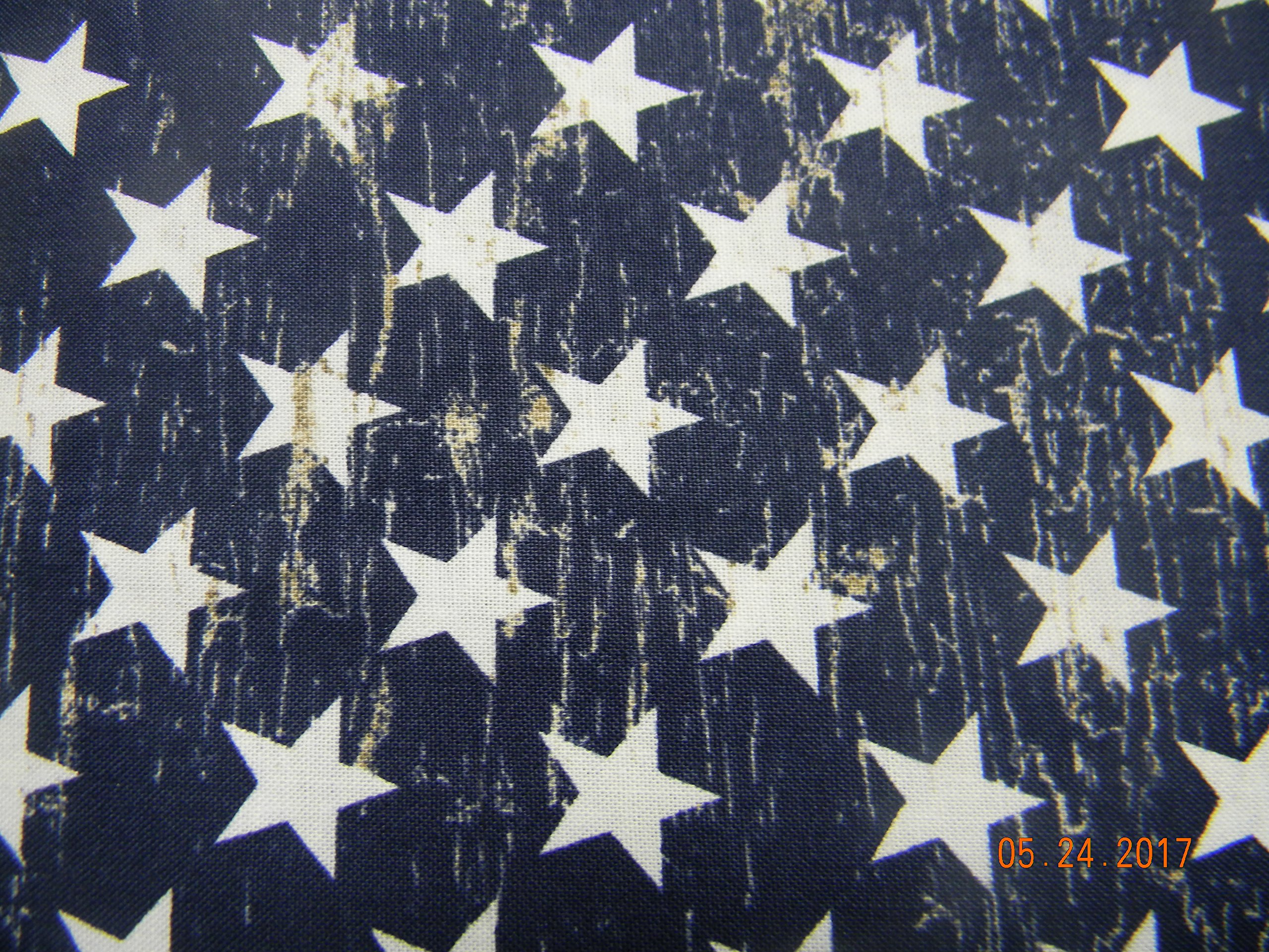 Timeless Treasures American Pride Patriotic Stars Navy, Quilting Fabric by the Yard