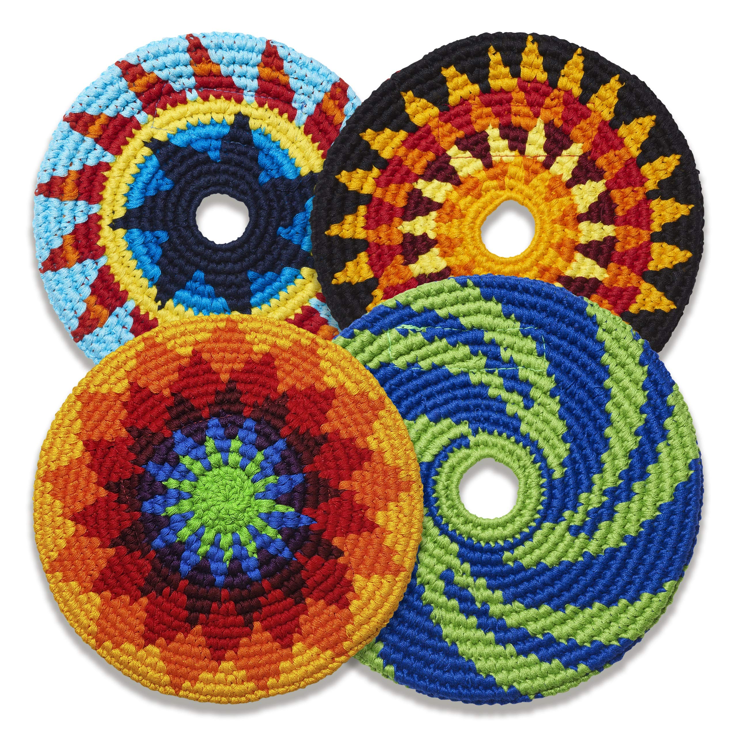Buena Onda GamesMayaFlya Pocket Disc 4 Pack - Amazing Flexible Frisbees, Dog Toy, Best Gifts for Kids and Adults, Ultimate Sports Game, Super Fun Indoor Play and Outdoor