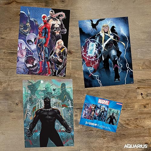 Miniatura 3 de AQUARIUS - Rompecabezas de 500 piezas Marvel  Juego de 3 rompecabezas