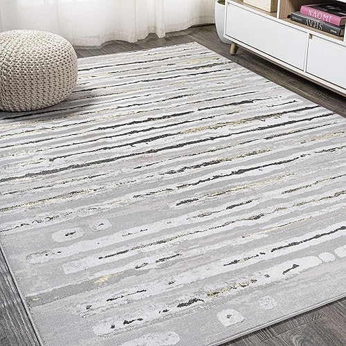 Miniatura 15 de JONATHAN Y SOR204A-8 Batten - Alfombra moderna a rayas para interiores, contemporánea, de transición, a rayas sólidas, fácil de limpiar, para Gris