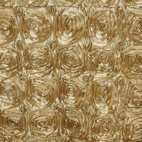 Miniatura 2 de Tableclothsfactory Mantel rectangular con diseño de rosetas/rosas 90x132 - Mantel color champán