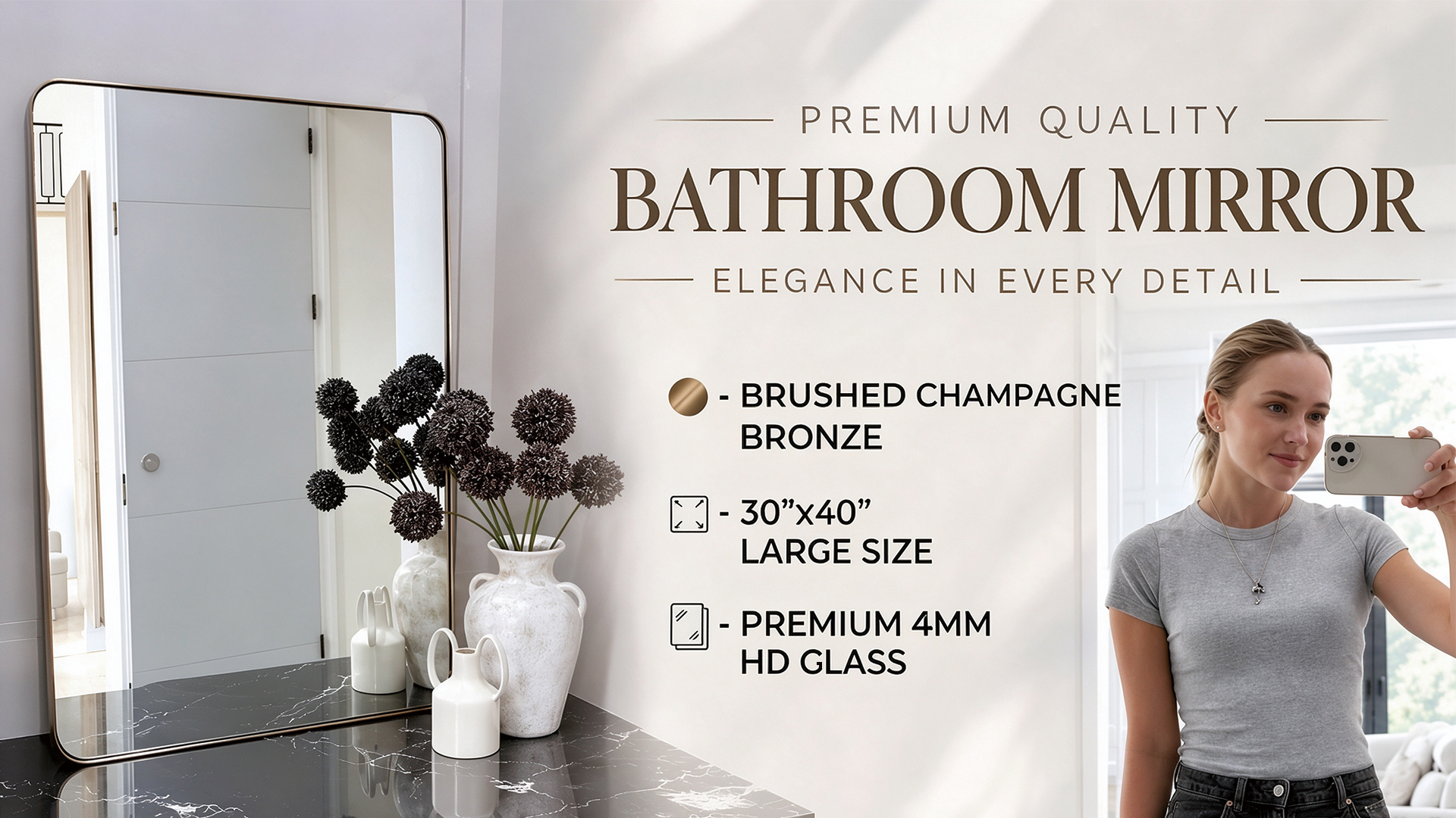 Amazon.com: ANDY STAR Brushed Champagne Bronze Mirrors for