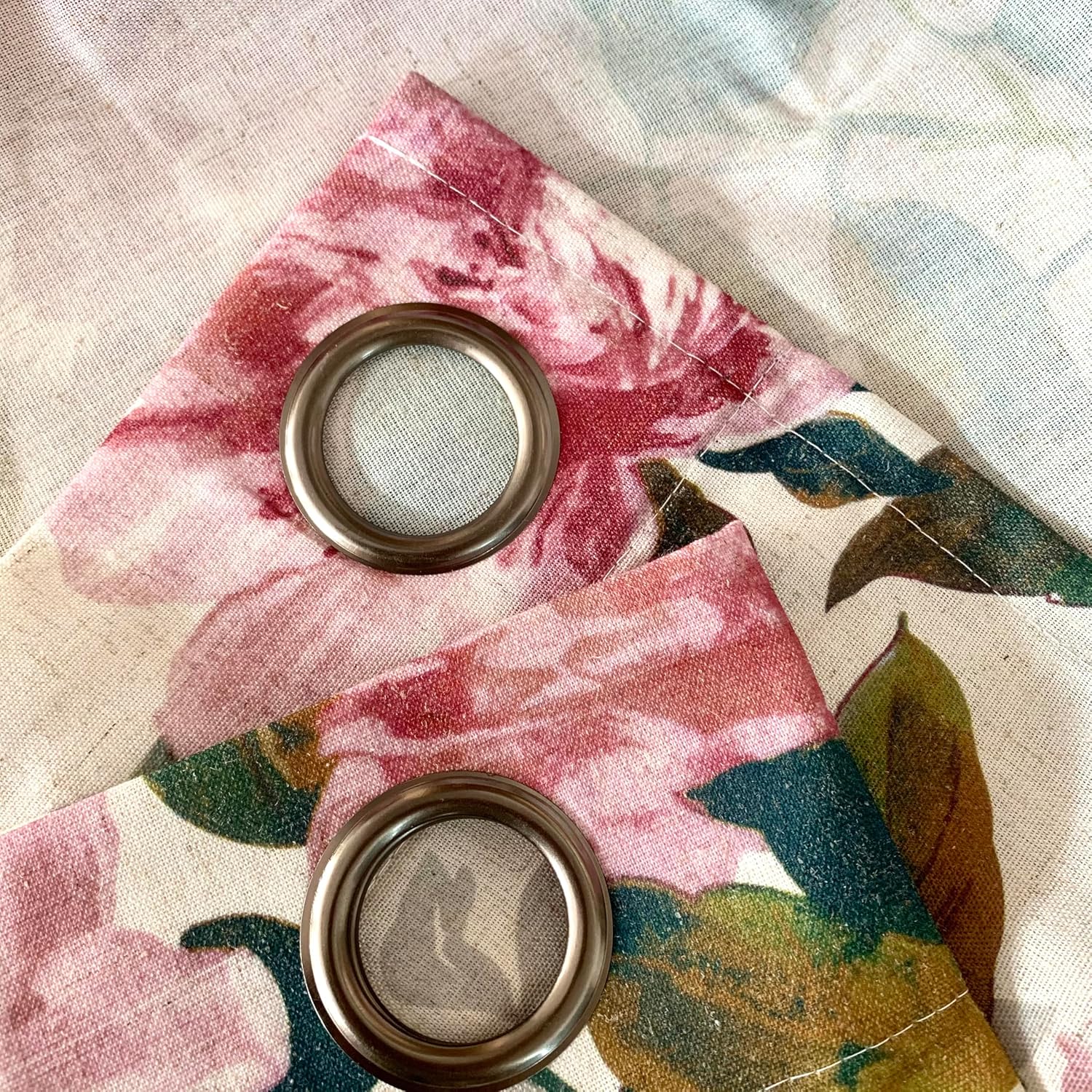 ALIGOGO Pink Vintage Floral Curtains for Living Room 84 Inch Length French Country Peony Linen Patterned Curtains Farmhouse Botanical Drapes Semi Blackout Window Curtain Panels Pair W50 x L84