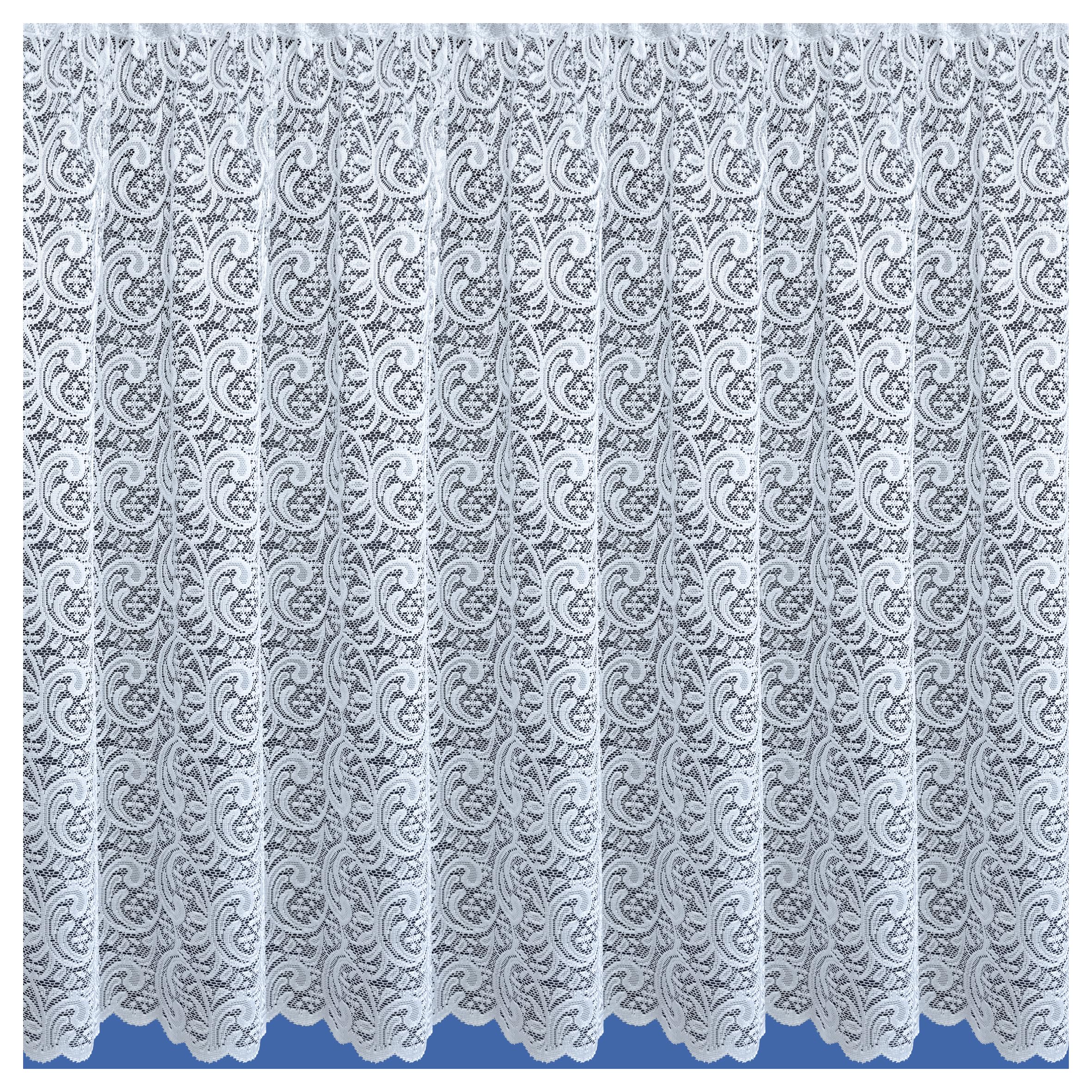Maple Textiles White Net Curtain, Seychelles Waves Design Lace Curtain, Cut To Width Sold by the Metre (54" (135cm) Drop)