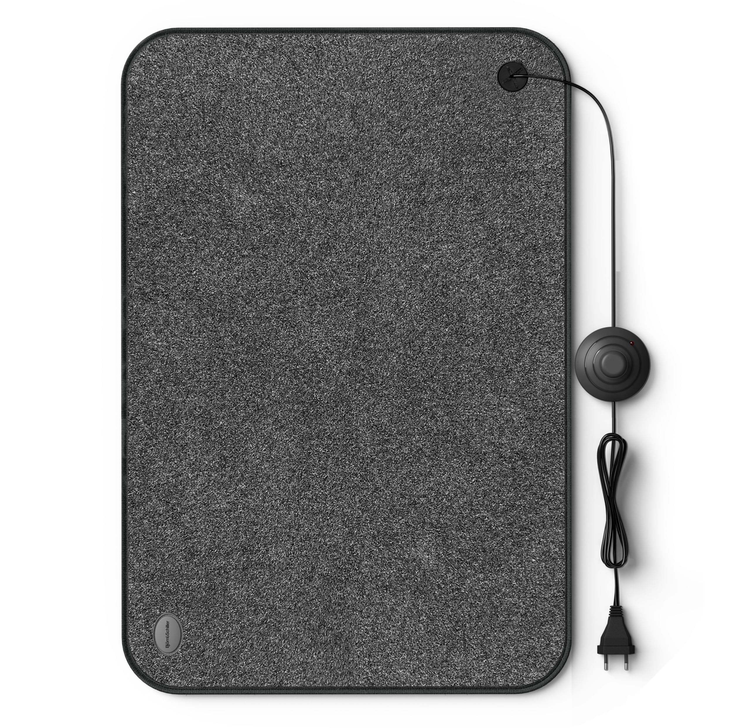 Björn&Schiller Tapis chauffant électrique avec interrupteur, tapis chauffant pour sol, 75 watts, chaleur pour les pieds, 40x60 cm, tapis chauffant pour le bureau et la maison, câble 210cm