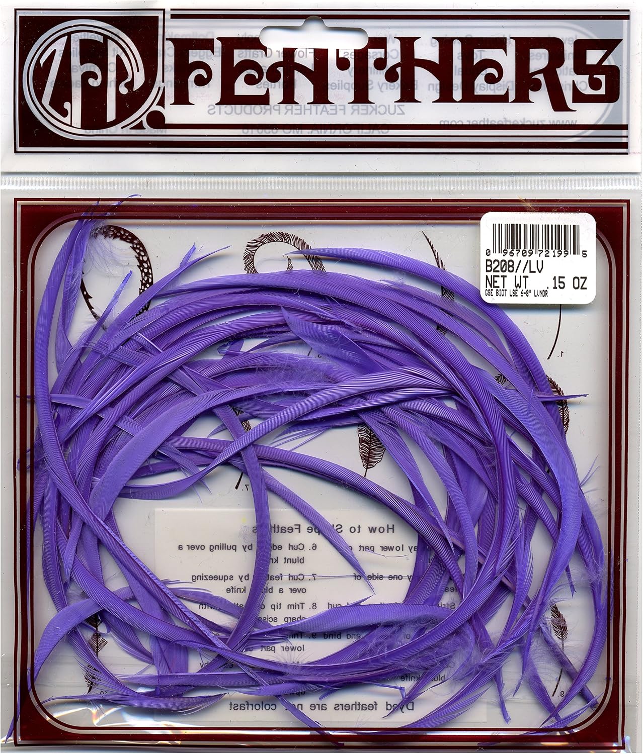 Zucker Feather (TM) - Loose Goose Biots Dyed - Lavender