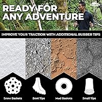 Vista 6 de Cascade Mountain Tech Bastones de senderismo de aluminio ligeros de grado aeronáutico con agarre extendido y kit de punta