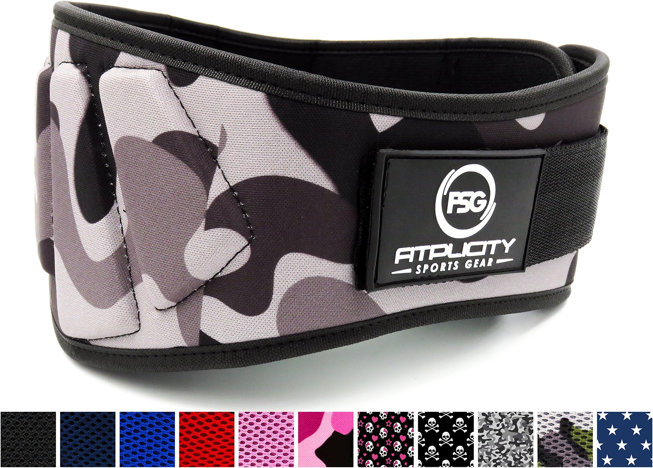 Fitplicity Sports Gear Weightlifting Belt for Men and Women - 6 Inch Weight Lifting Belt, Workout Back Support for Lifting, Fitness, Cross Training and Powerlifitng