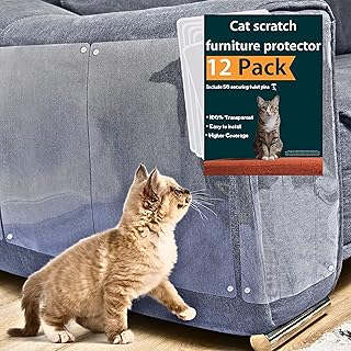 Cat Scratch Furniture Protector - 12 Pack, Cat Furniture Protector, Furniture Protectors from Cats, Cat Scratching Deterrent, Couch Guards for Cats, Couch Corner Protectors for Cats