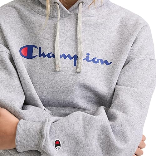 Miniatura 3 de Champion - Sudadera con capucha para mujer, de felpa, ajuste holgado, peso medio, con texto de logotipo
