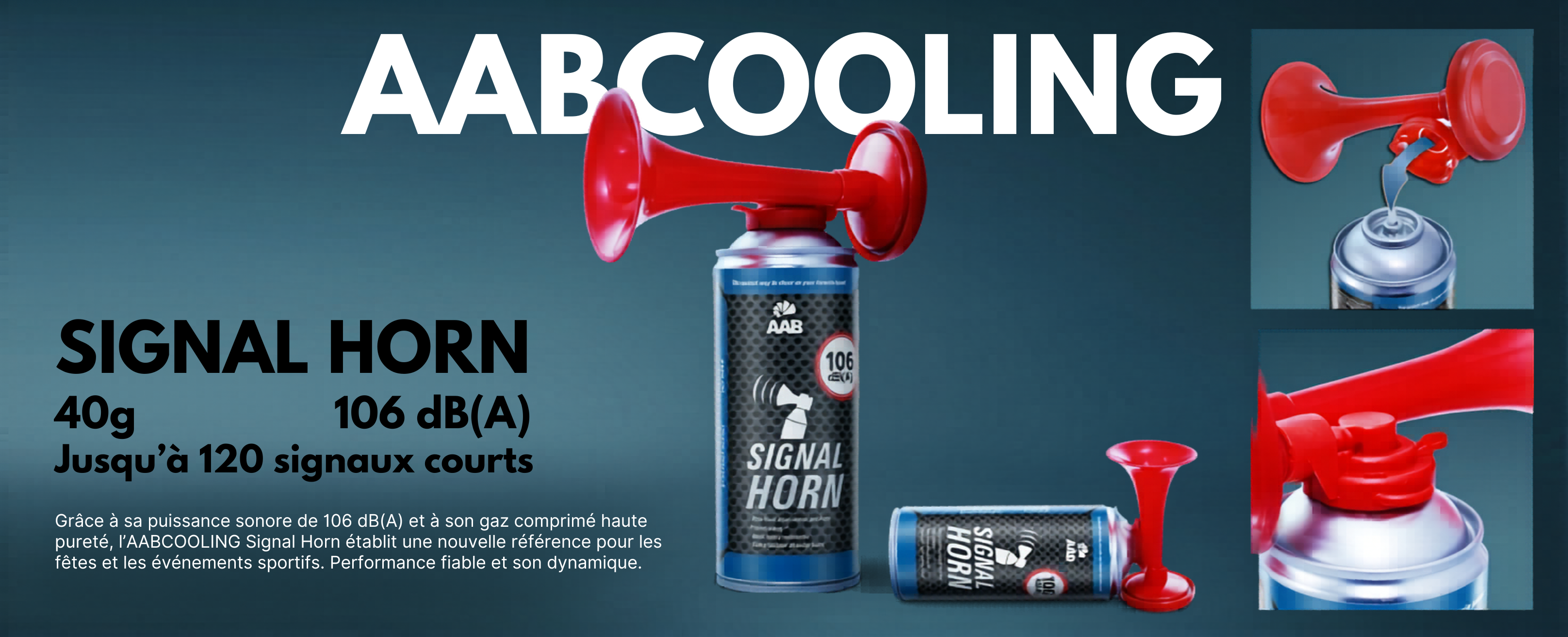 AABCOOLING Signal Horn 2X bruiteur ininflammable-106 DB (A), jusqu AABCOOLING Signal Horn 2X bruiteur ininflammable-106 DB (A), jusqu