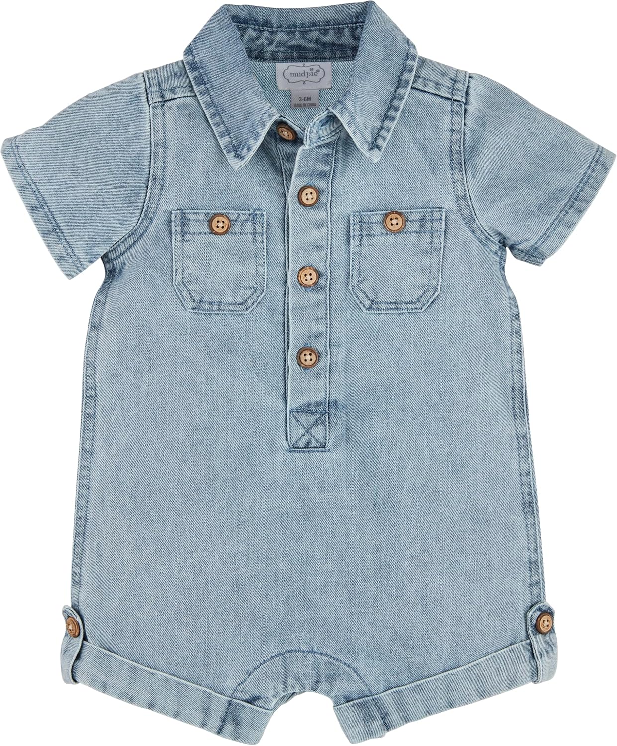 Mud Pie Baby Boys' Mud Pie Children's Light Wash Shortall