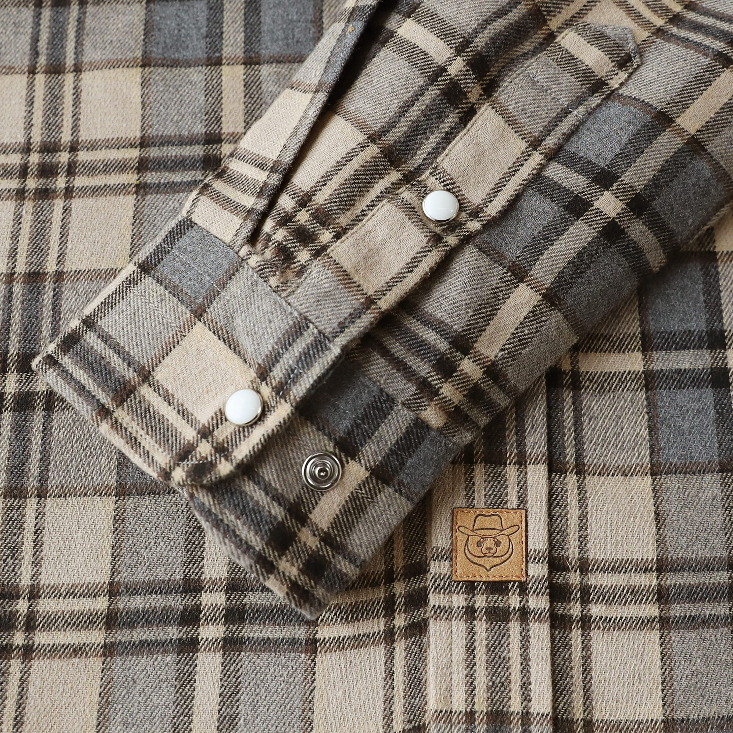 Dubinik® Camicia Flanella Uomo Invernale Camicia Uomo Flanella Cotone Western Cowboy con Bottone Automatico Vintage Quadri