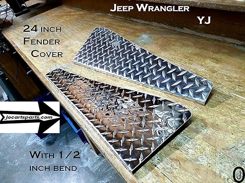 Miniatura 3 de Se adapta a Jeep Wrangler YJ Placa de diamante de aluminio 24 cubiertas largas de guardabarros con curva
