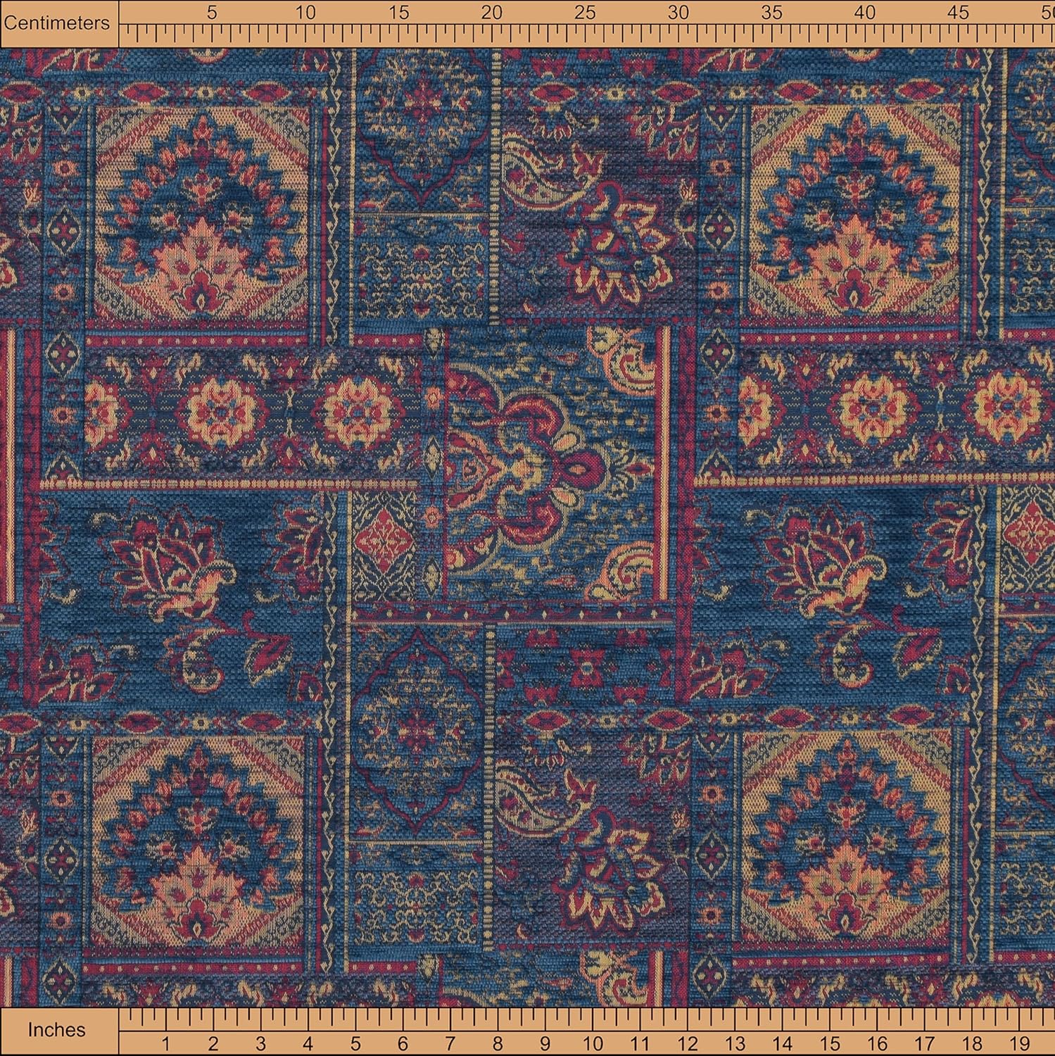 Kilim Pattern Upholstery Fabric Kilim Bohemian Boho Tapestry Tribal Southwestern Turkish Moroccan Mexican Ethnic Fabric by The Yard Meter (2 Yards (55" x 72"))
