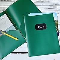 Vista 4 de Youngever Paquete de 6 carpetas de plástico resistente con dos bolsillos, carpetas de plástico resistente con 2 bolsillos (verde)