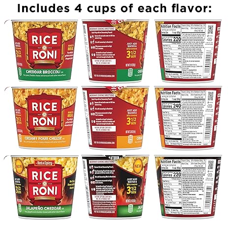 Amazon.com : Rice a Roni Cheesy Cups, 3-Flavor Variety Pack ...